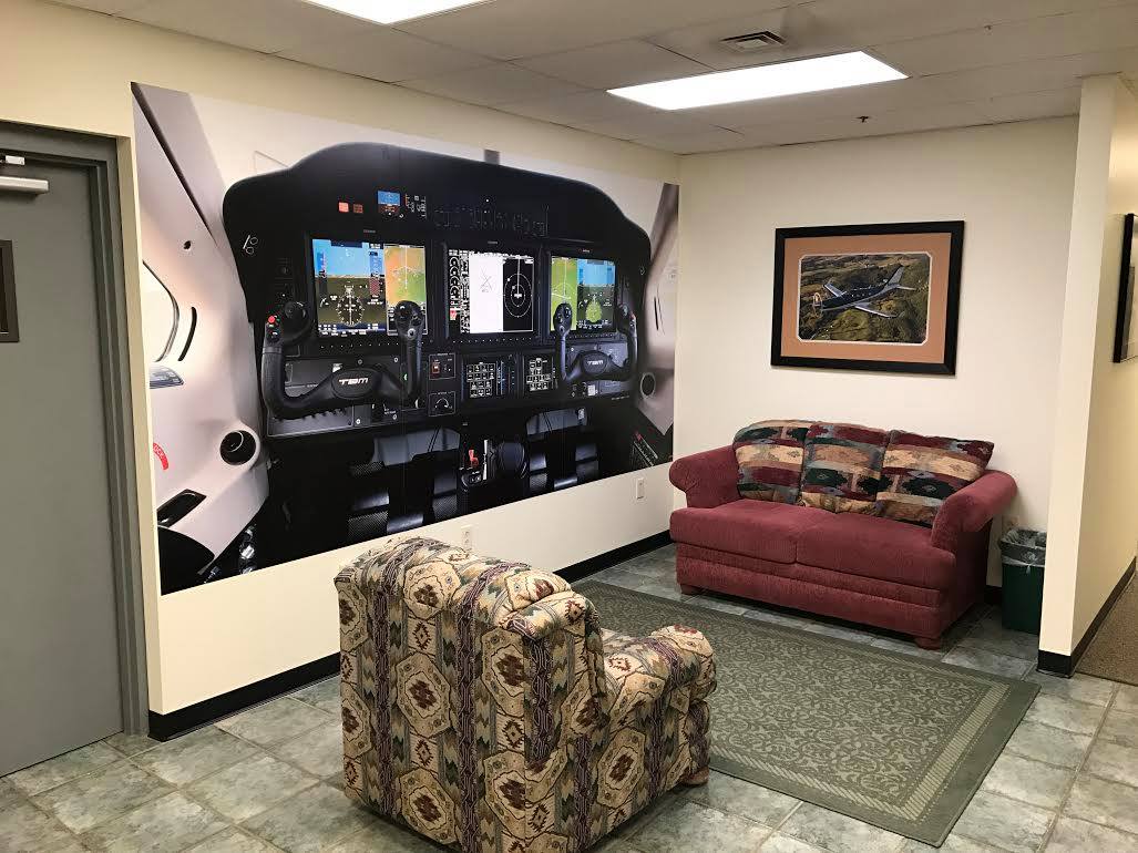 Cockpit Mural At Columbia Air Services From Magic Murals - Living Room - HD Wallpaper 