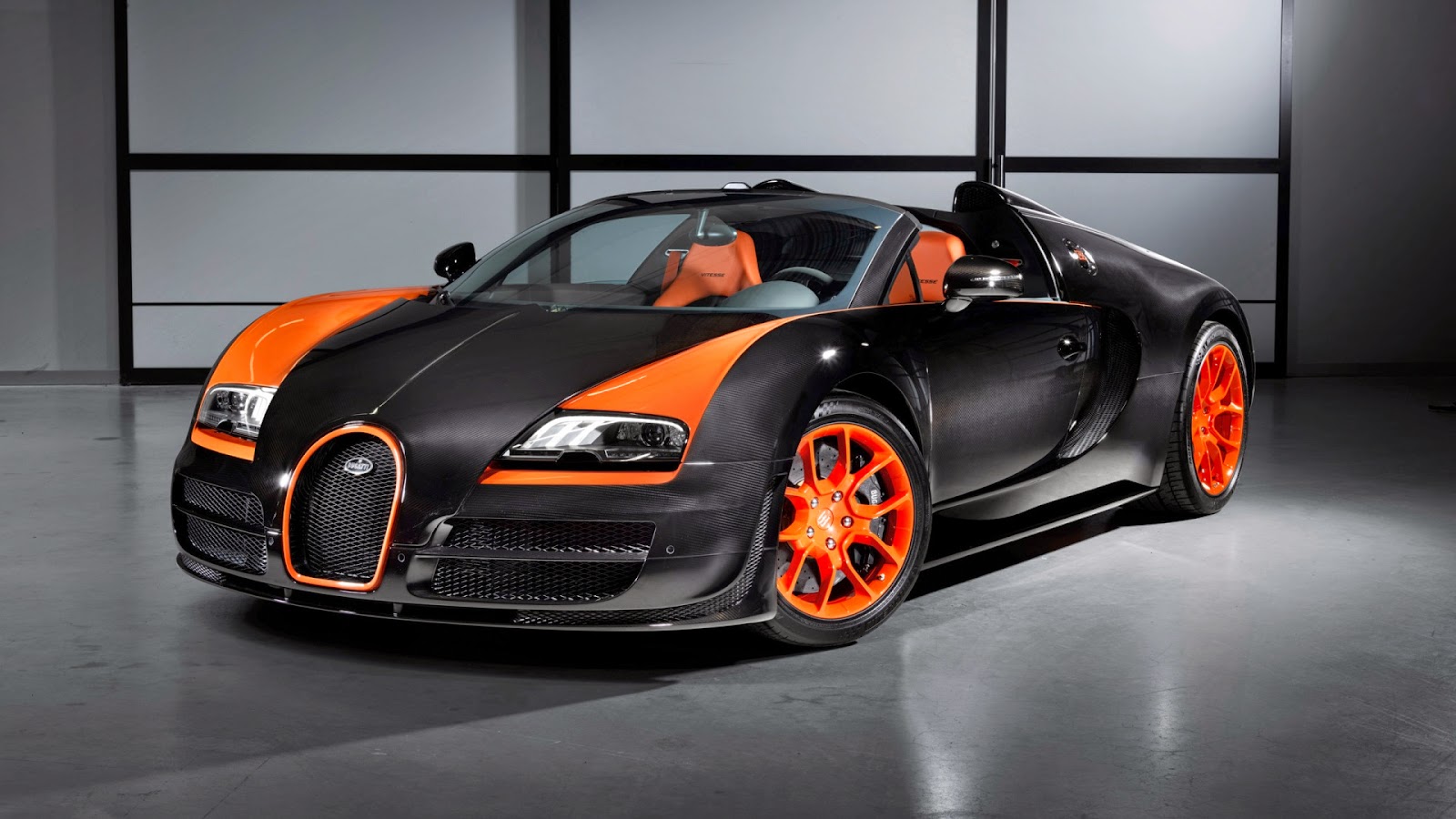 Black And Orange Bugatti - HD Wallpaper 