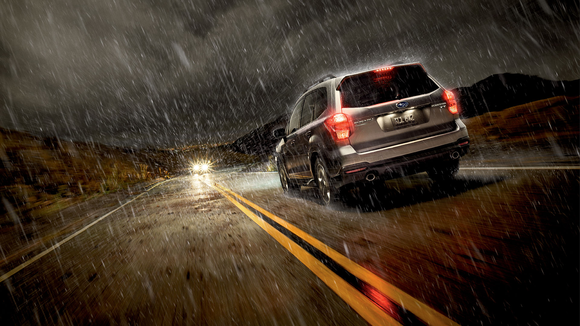 Subaru Of Niagara - Car Driving In Rain - HD Wallpaper 