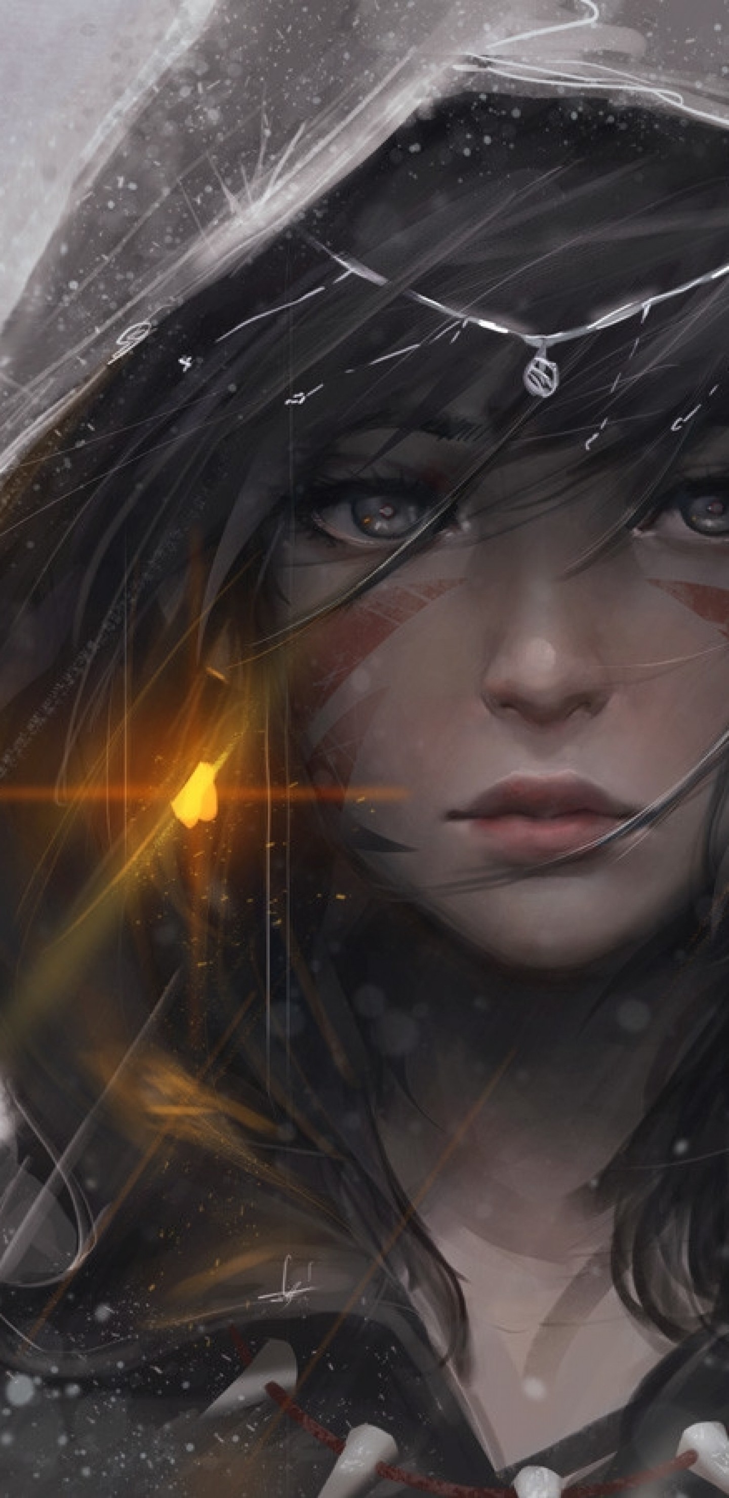 Fantasy Girl, Hoodie, Brown Hair, Earring, Heavy Rain - Hero Memories By Epic Soul Factory - HD Wallpaper 