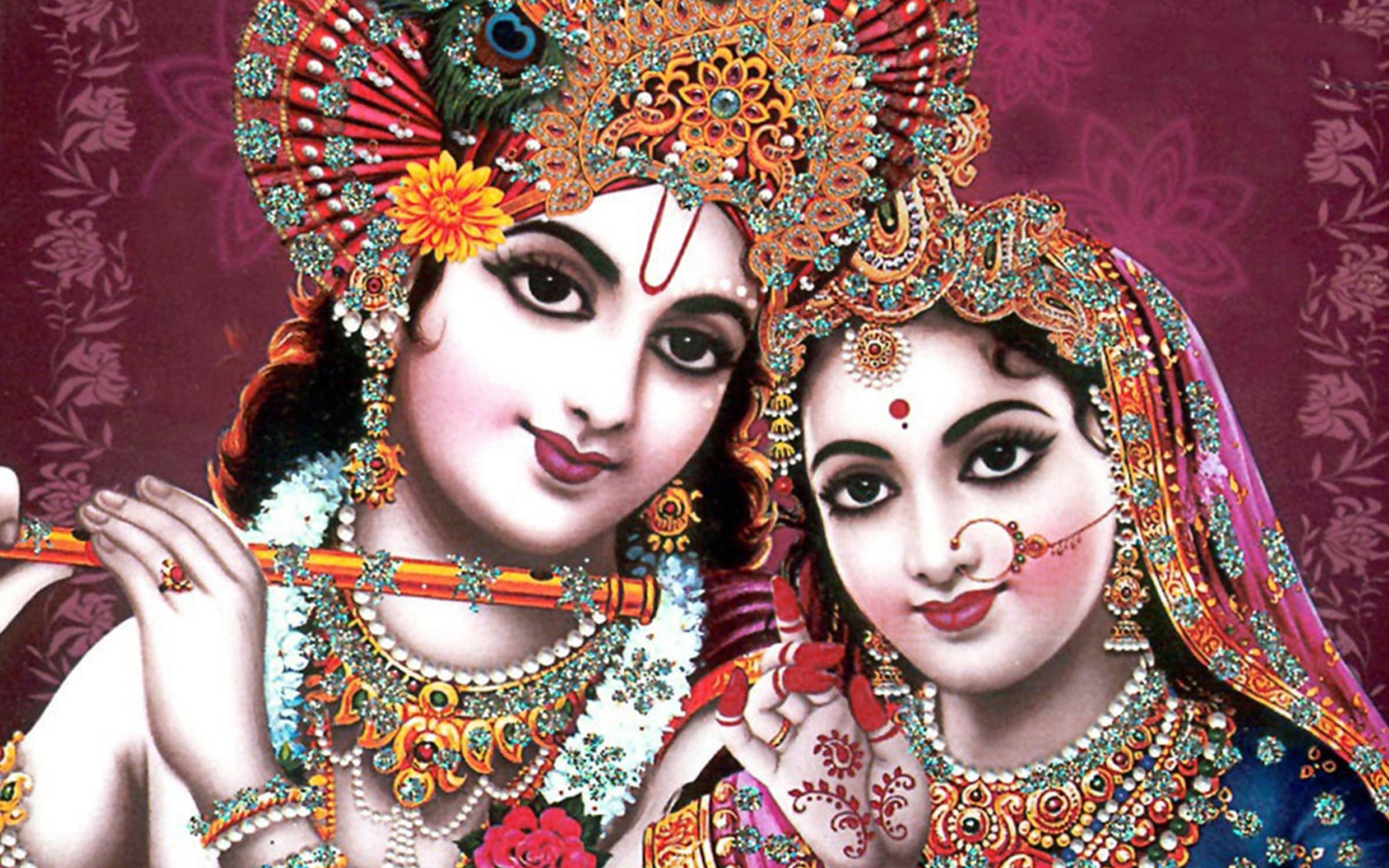 Goddess Radha And Lord Krishna Images - Full Hd Radha Krishna - HD Wallpaper 