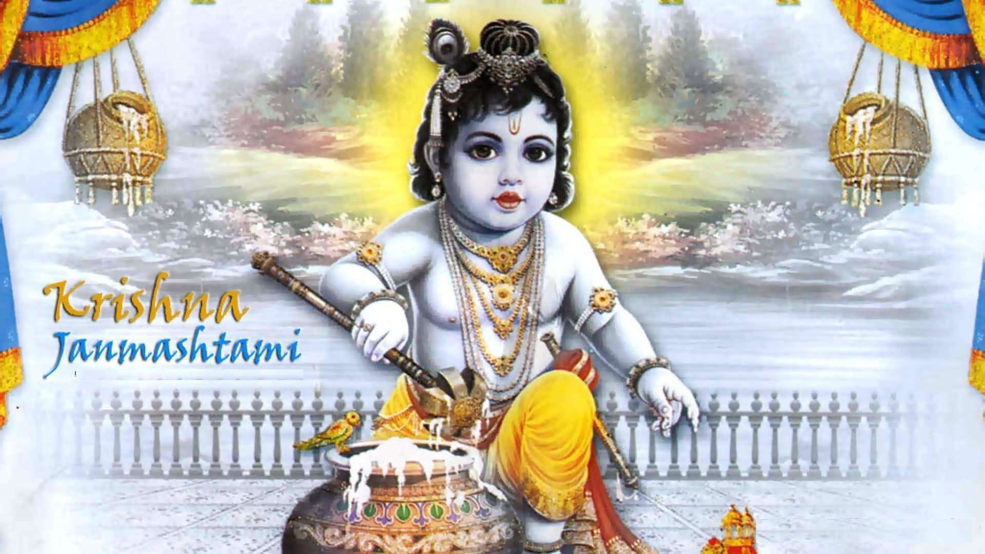 Hd Wallpaper Of God Krishna Festival Janmashtami - Happy Janamashtami Images To Download - HD Wallpaper 