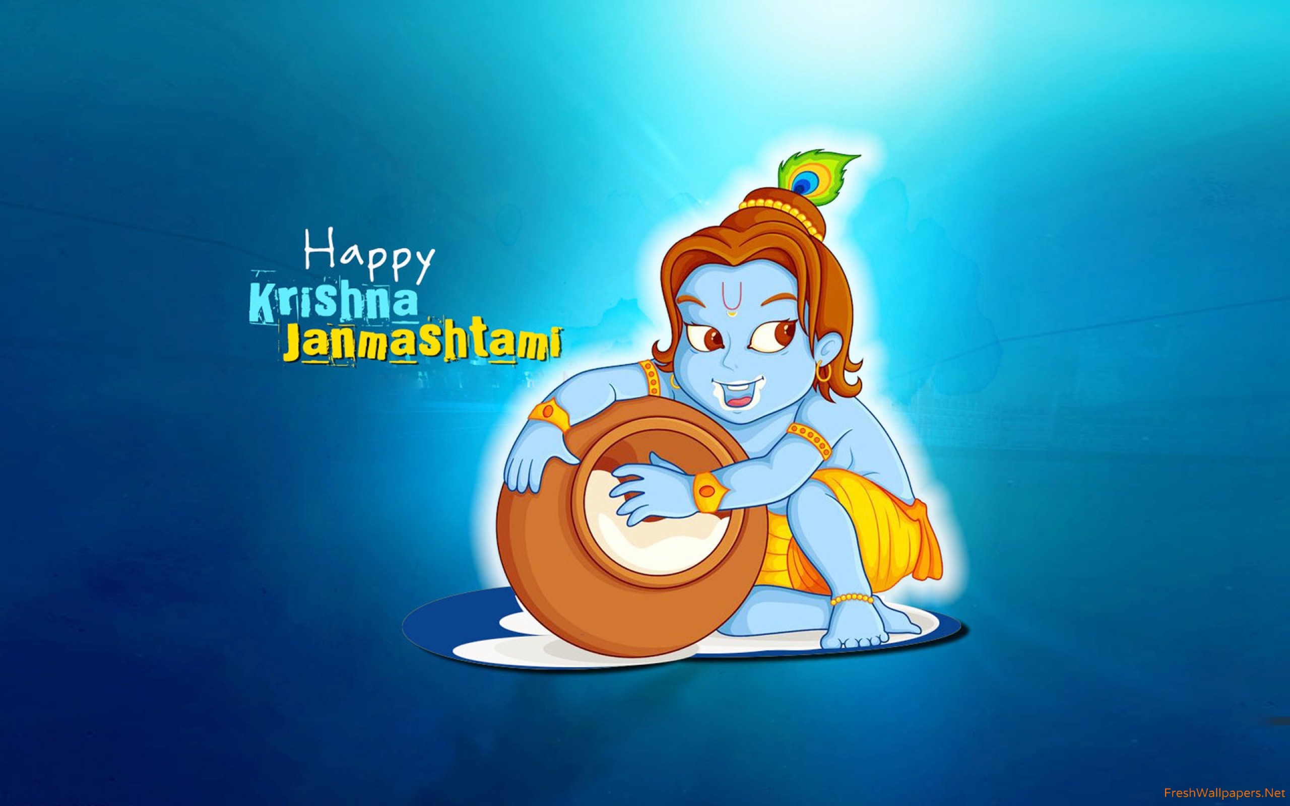 Krishna Makhan Chor Cartoon - HD Wallpaper 