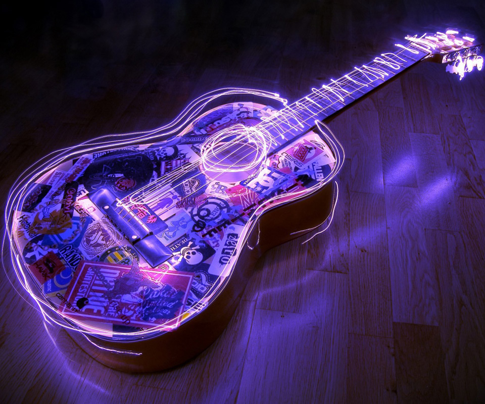 Neon Guitar Galaxy S2 Wallpaper views Galaxy Wallpaper With Names