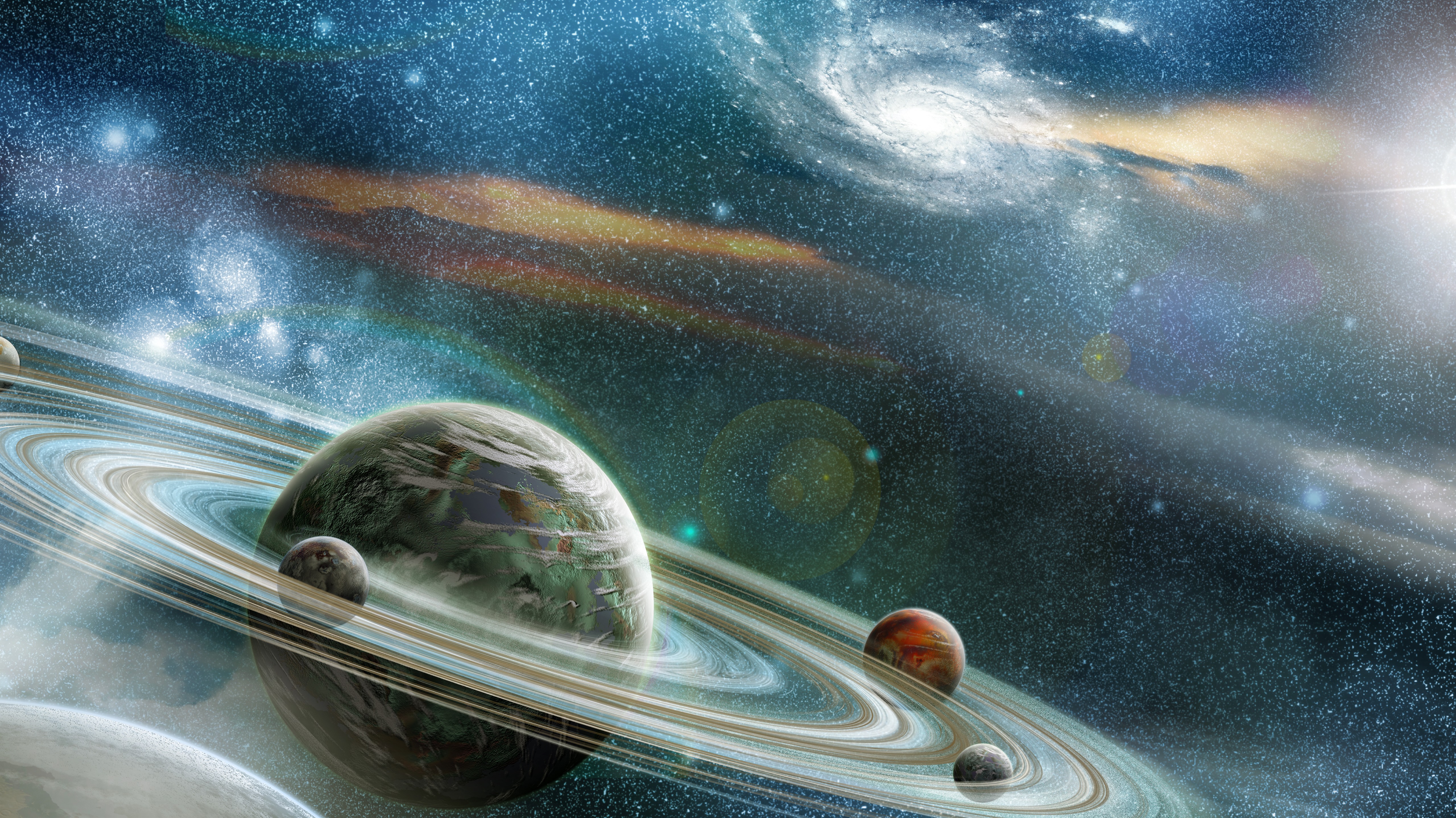 Wallpaper Beautiful Space, Planets, Stars, Galaxy - Galaxy Saturn In Space - HD Wallpaper 