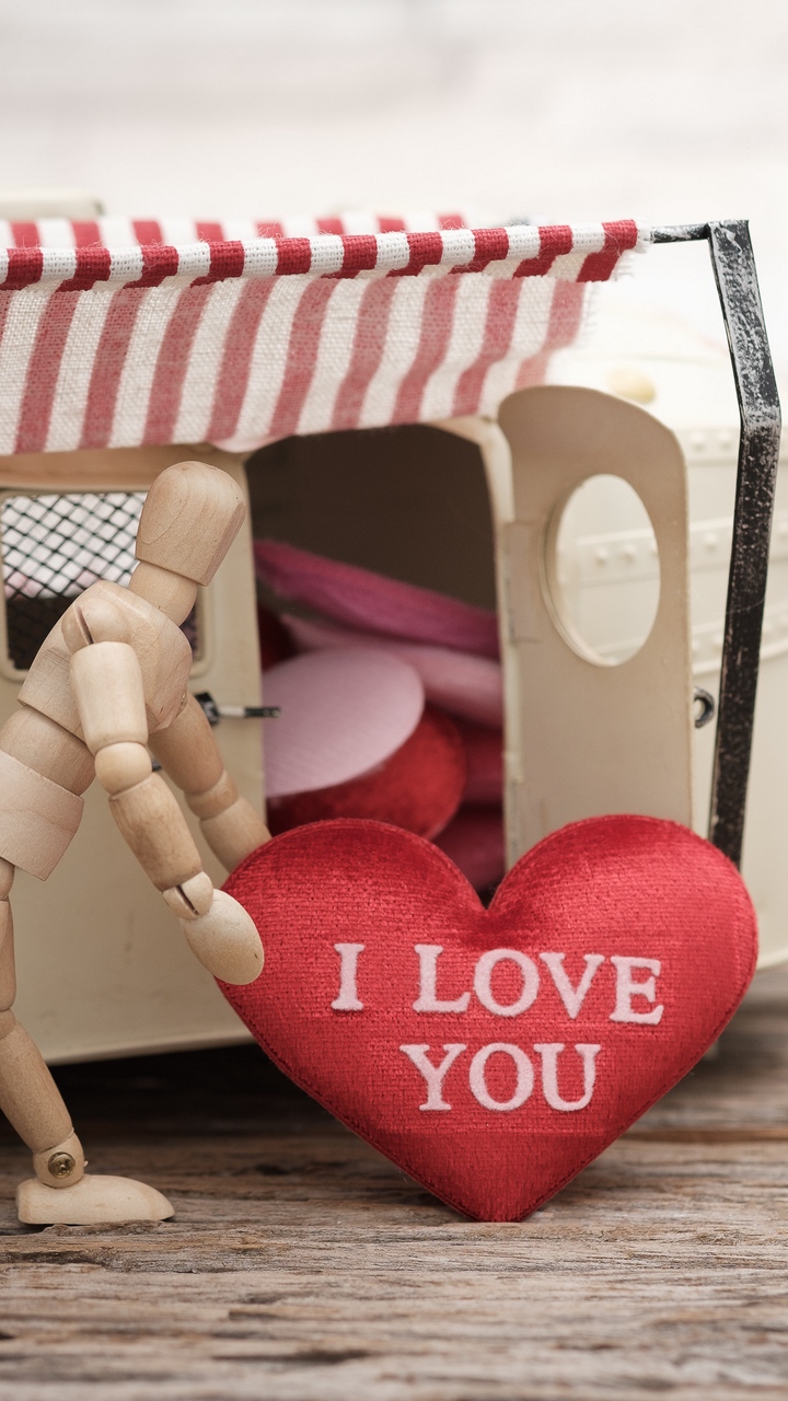Wallpaper Wooden Figure, Mannequin, Heart, Love - Love - HD Wallpaper 