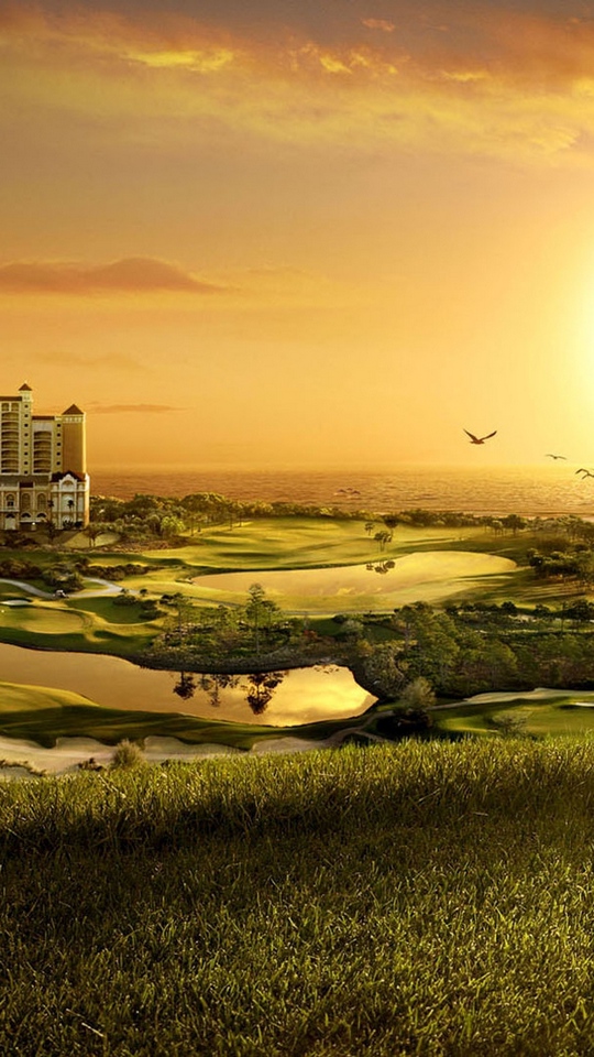 Wallpaper Building, Golf, Decline, Evening, Cool, Original, - Golf - HD Wallpaper 