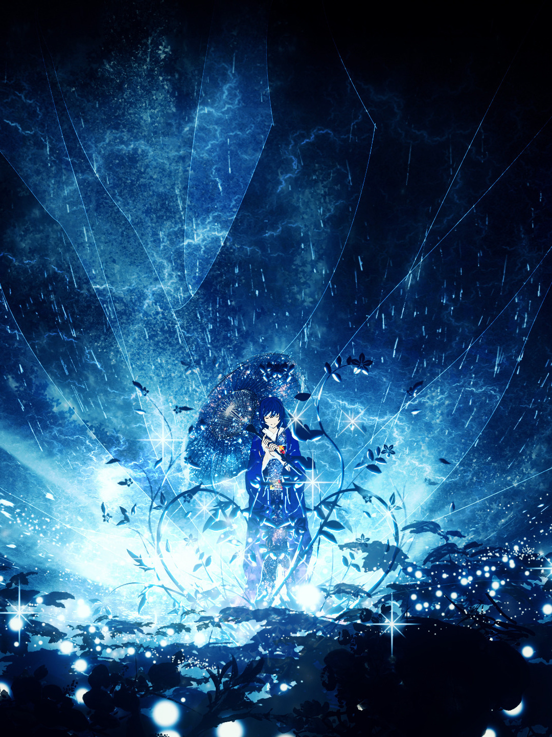 Anime Girl, Outdoor, Night, Original, Wallpaper - Most Beautiful Anime Pictures Hd - HD Wallpaper 