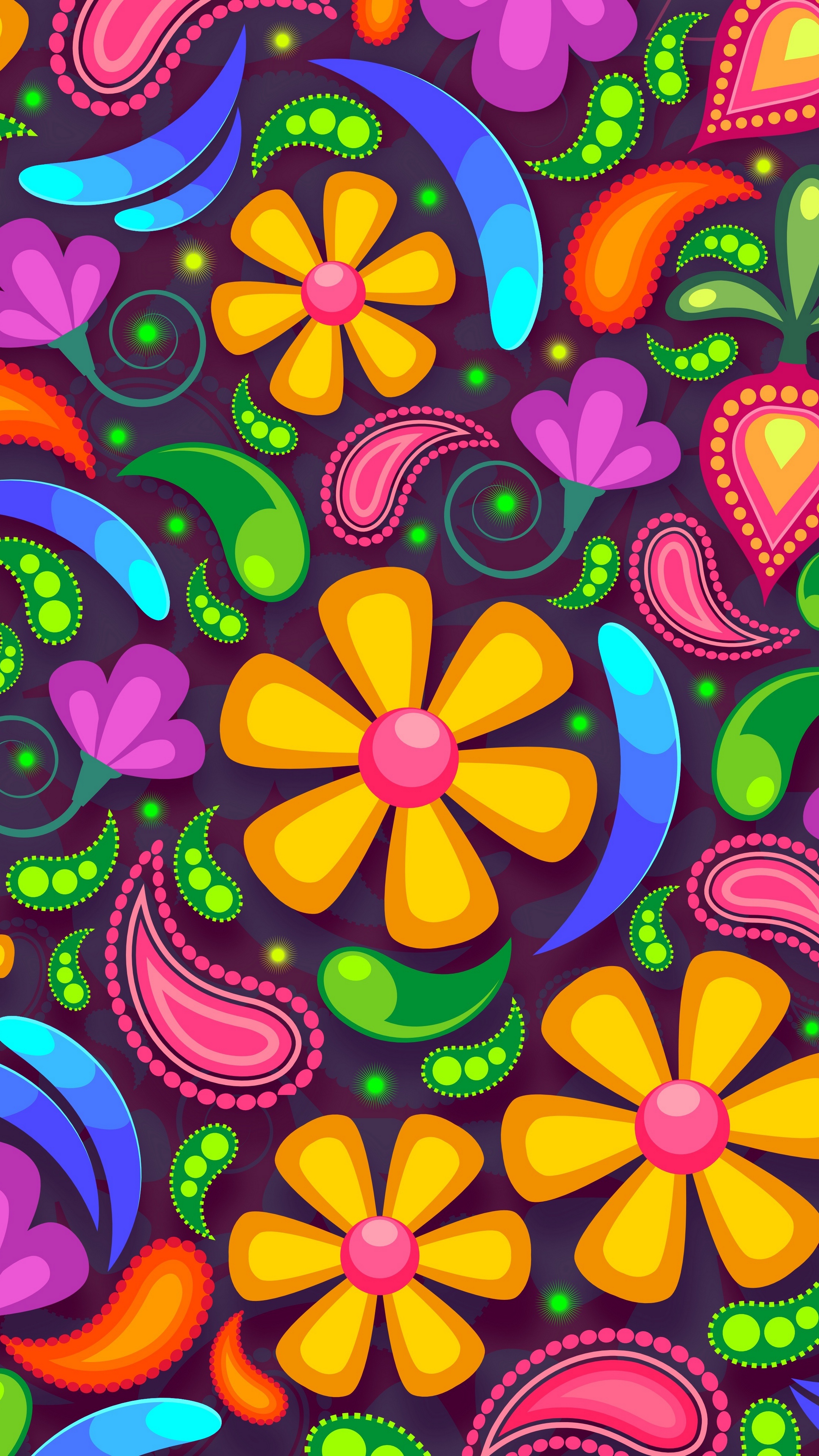 Wallpaper Flowers, Art, Colorful - Iphone 8 Wallpaper Colorful - HD Wallpaper 