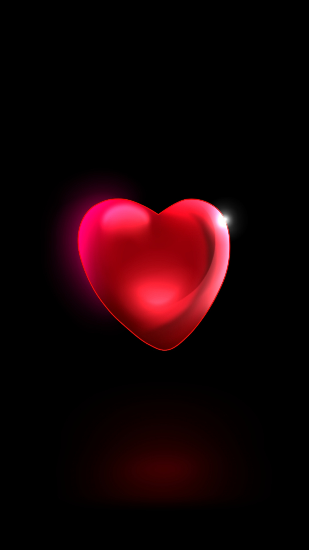 Black Wallpaper With Red Heart - HD Wallpaper 