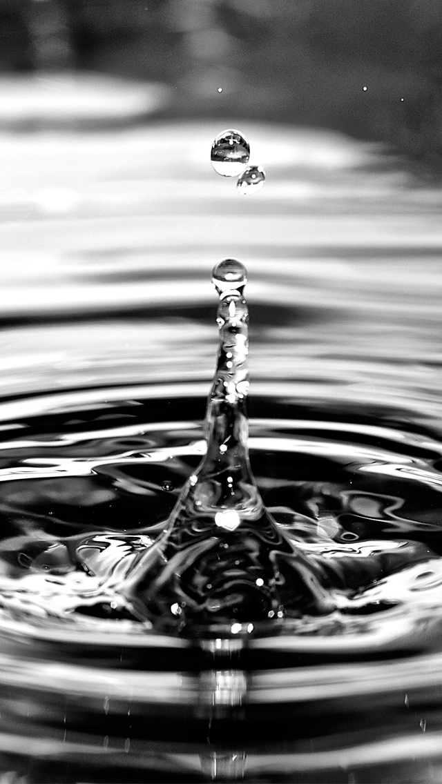 3d Water Drop - Black And White Water - HD Wallpaper 