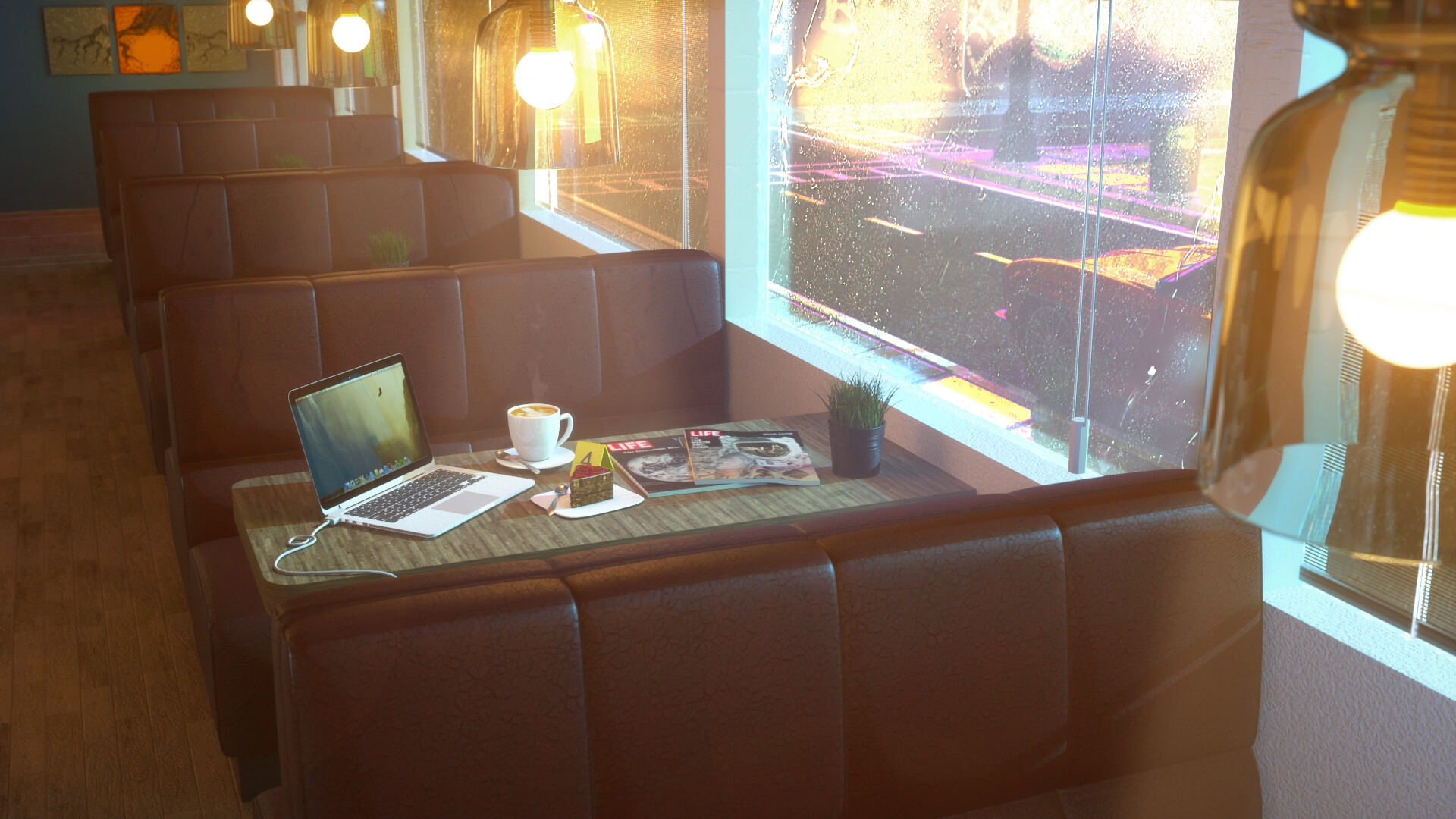 Lo Fi Wallpaper Coffee Shop - HD Wallpaper 