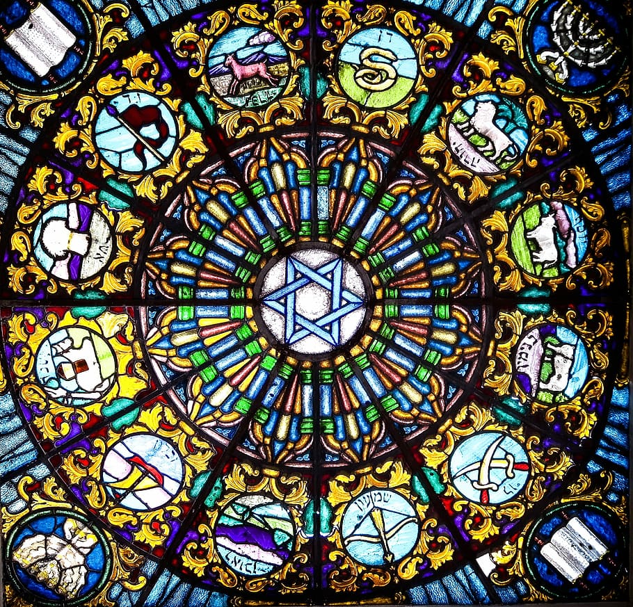 Stained Glass, Window, Vitrage, Church Window, Star - Звезда Давида Санкт Петербург - HD Wallpaper 