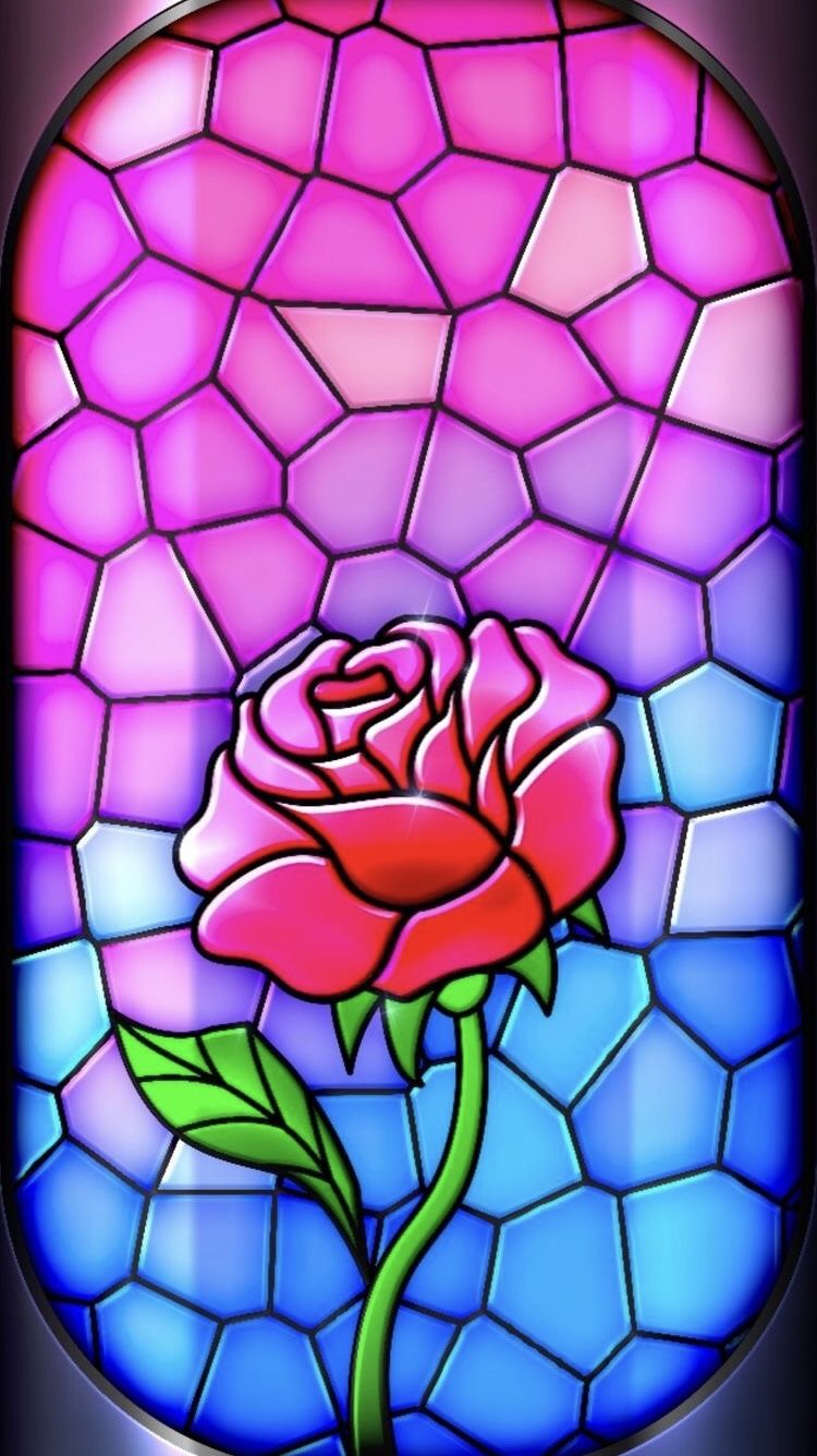 Iphone Beauty And The Beast Stained Glass - HD Wallpaper 