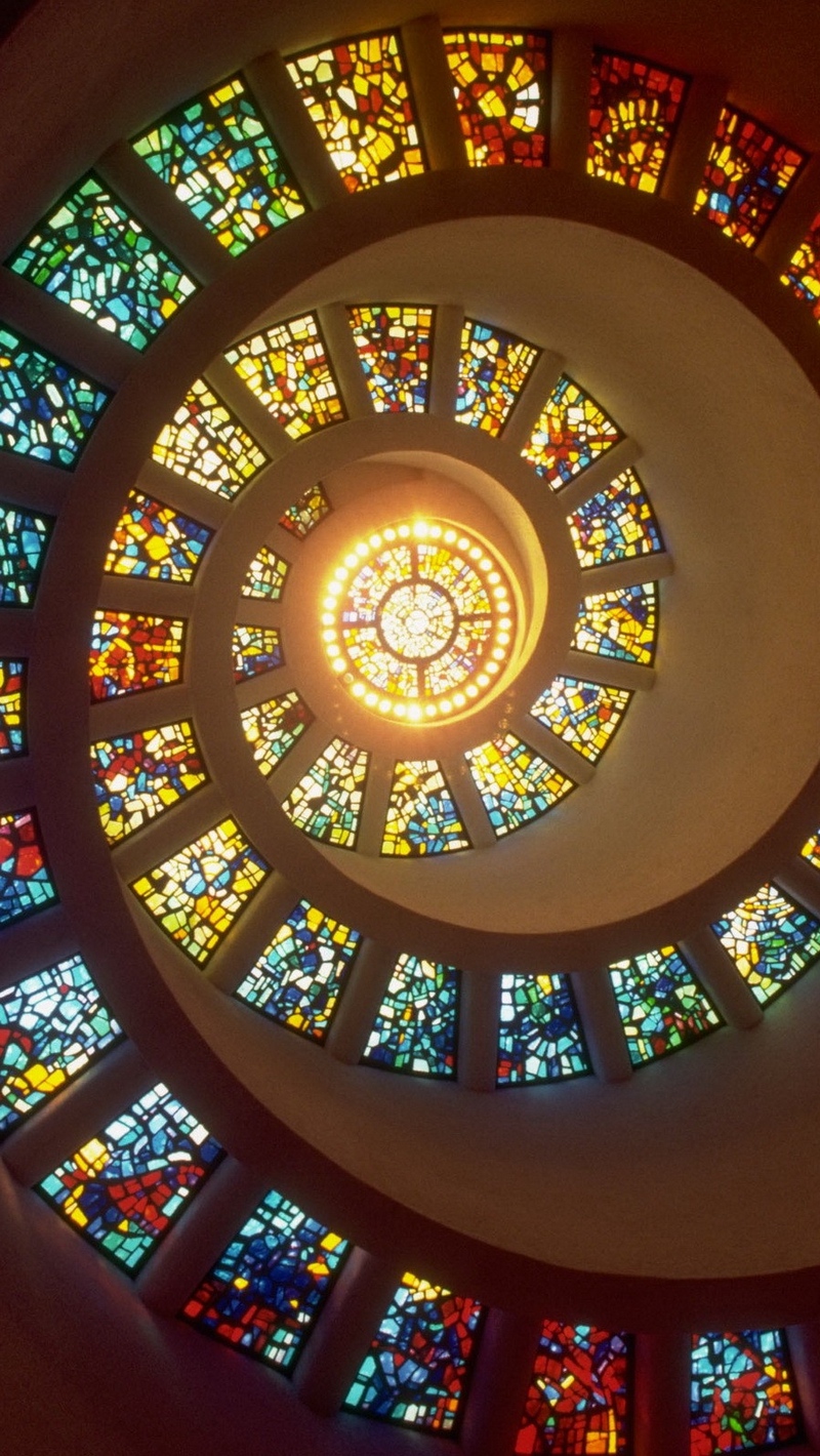 Wallpaper Spiral, Light, Stained Glass, Windows - Hd Stained Glass Background - HD Wallpaper 