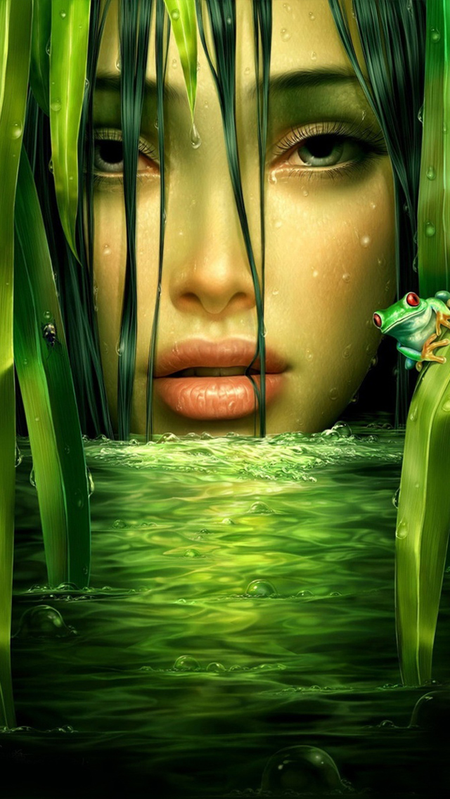 Crying Forest Girl Hd Iphone 5 Wallpaper - Imagen De Rostro Triste - HD Wallpaper 