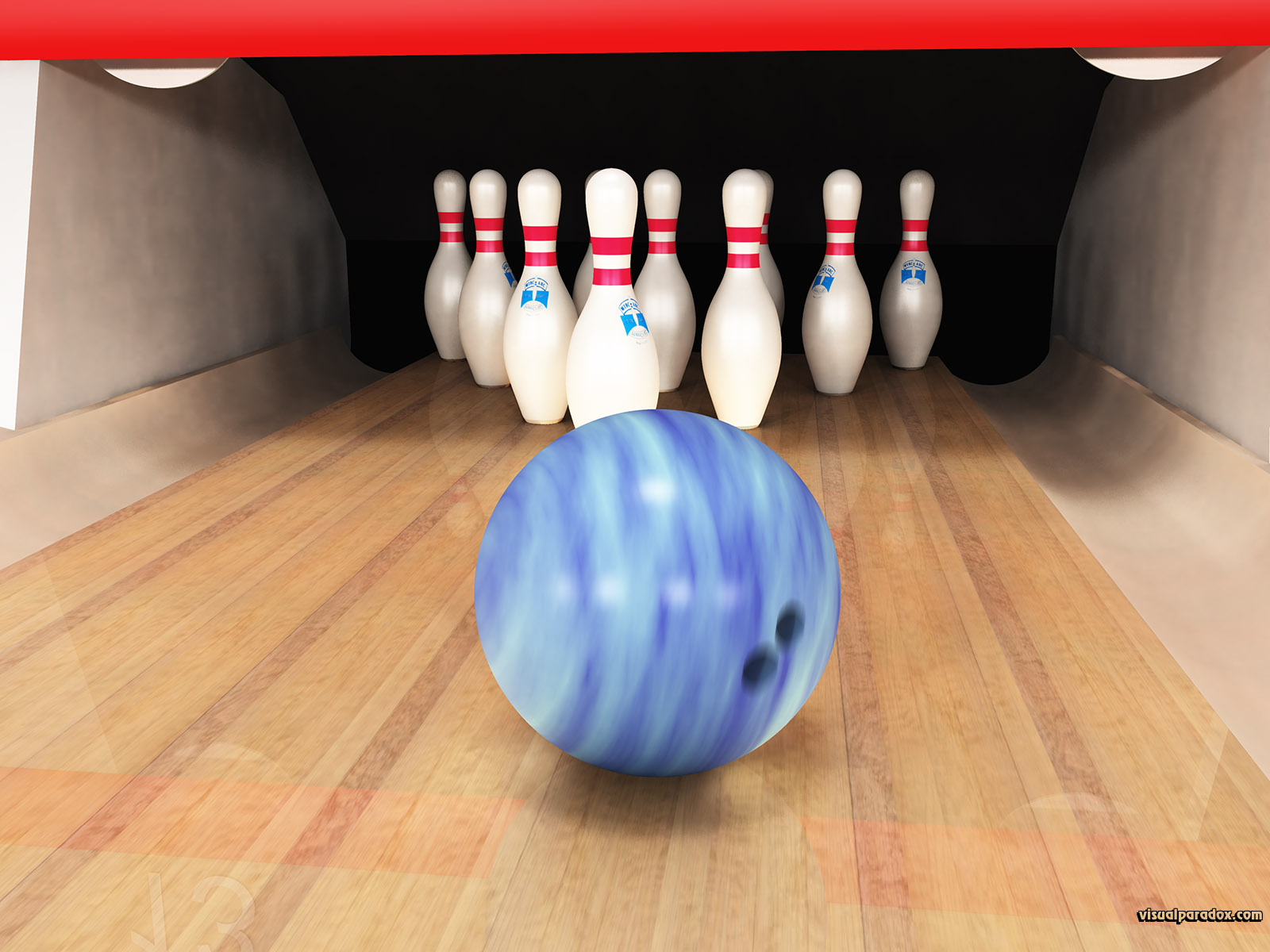 Bowling Ball Pins Lane Alley Game Sport Strike Spare - Bowling Ball On Lane - HD Wallpaper 