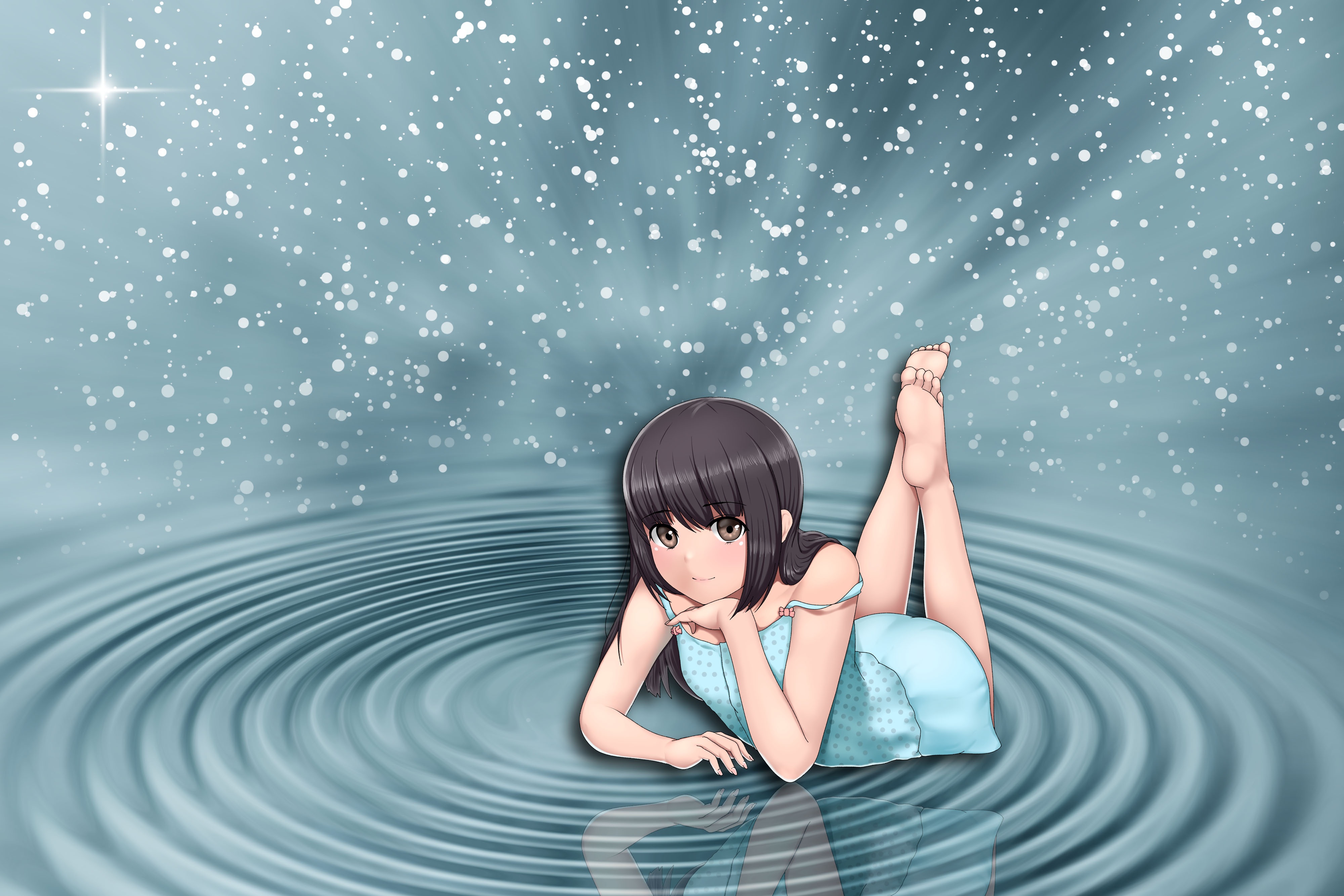 Magic Water Girl Anime - HD Wallpaper 