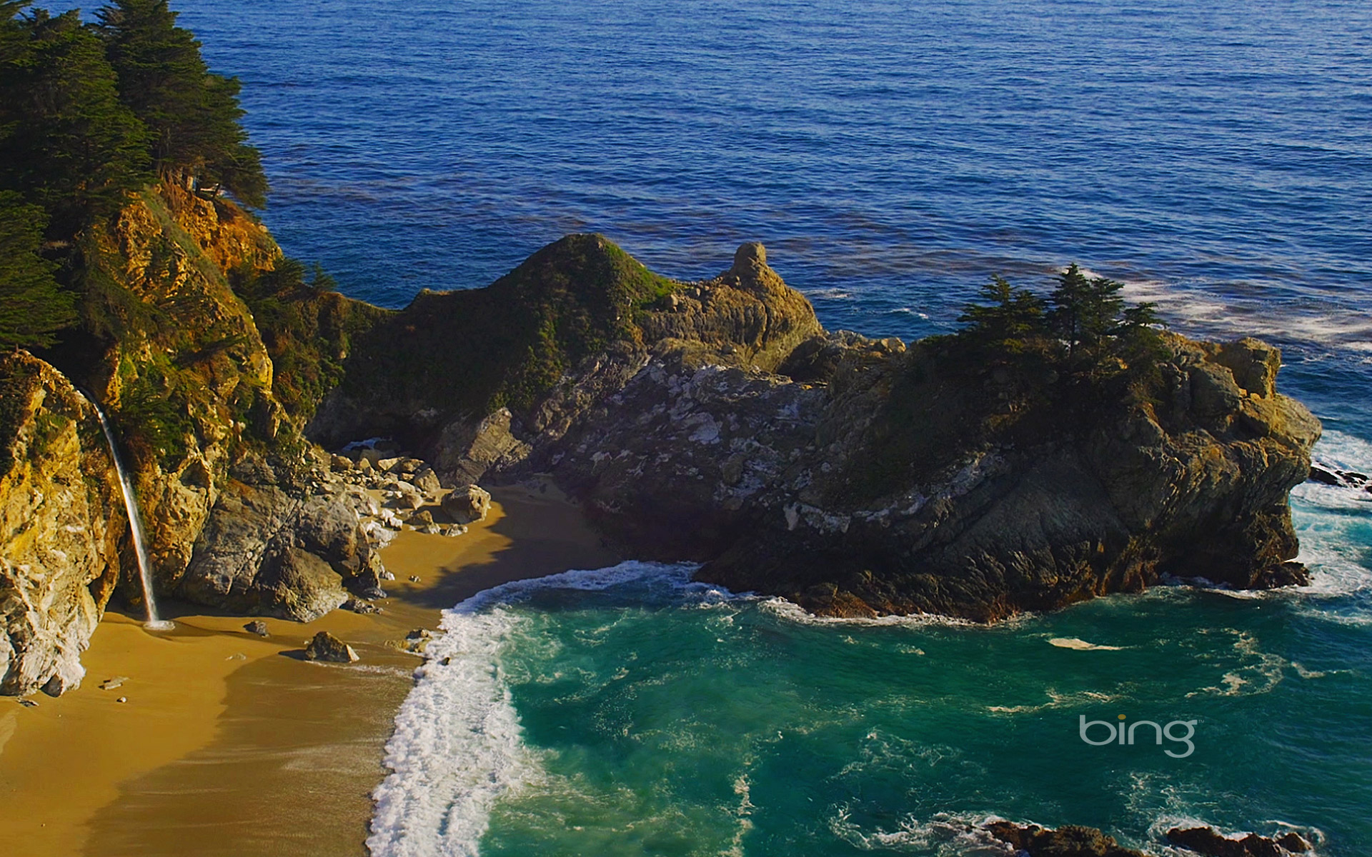Bing Hi Res Backgrounds, Week 19 25 March 2013 - Julia Pfeiffer Burns State Park, Mcway Falls - HD Wallpaper 