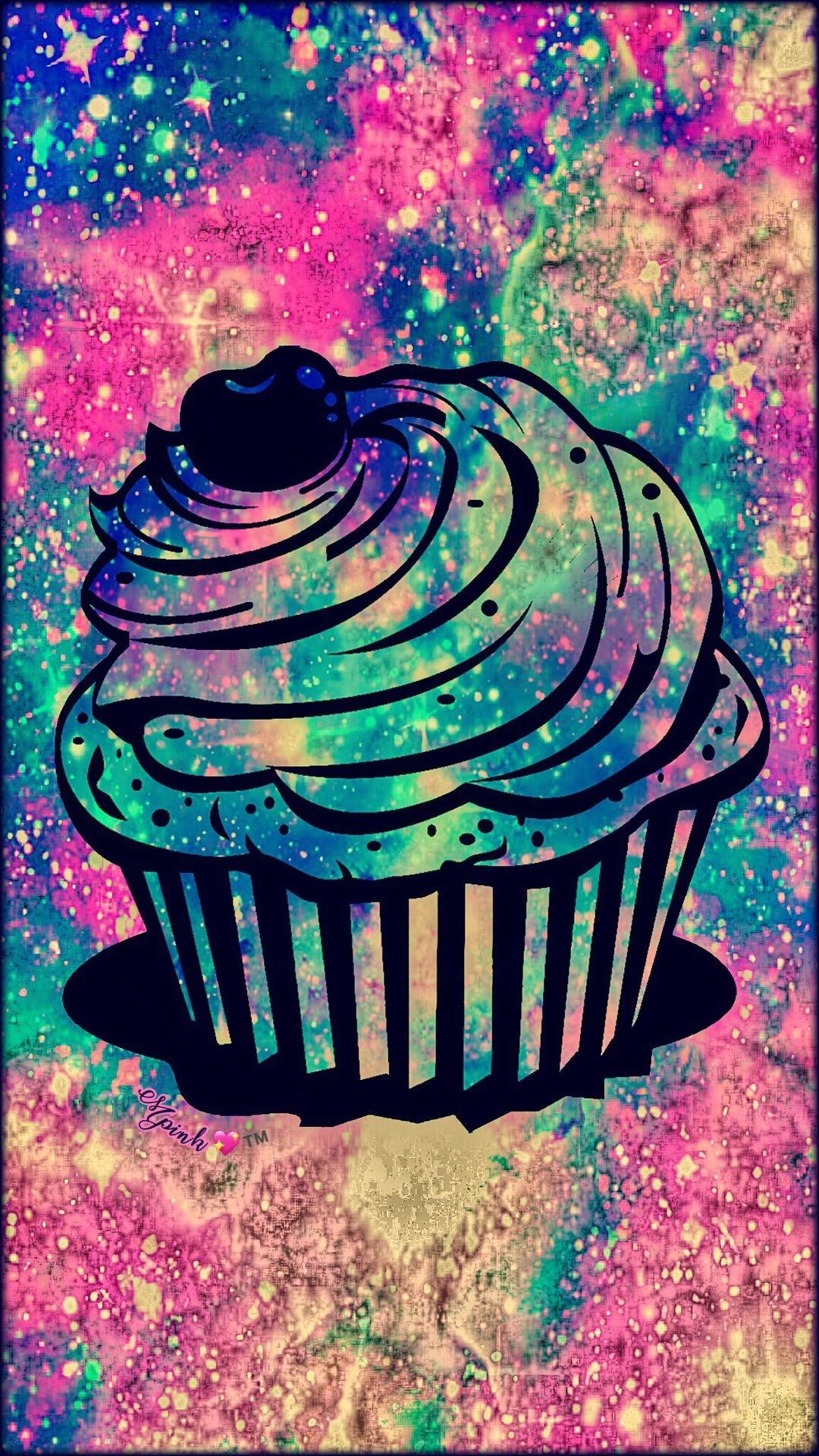 76 Cute Glitter Wallpapers On Wallpaperplay Data-src - Cupcake Black And  White Clipart - 1080x1920 Wallpaper 