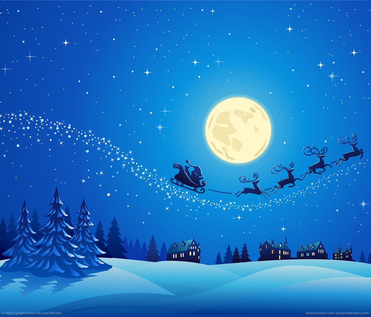 Winter Christmas Wallpapers In Best Px Resolutions - Christmas Night Clipart - HD Wallpaper 