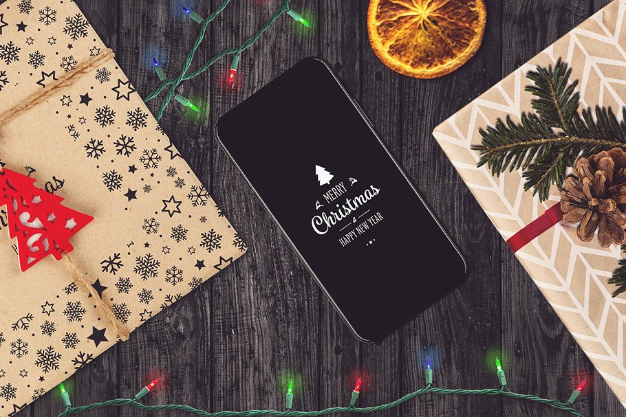 Iphone X Mockup Christmas - HD Wallpaper 