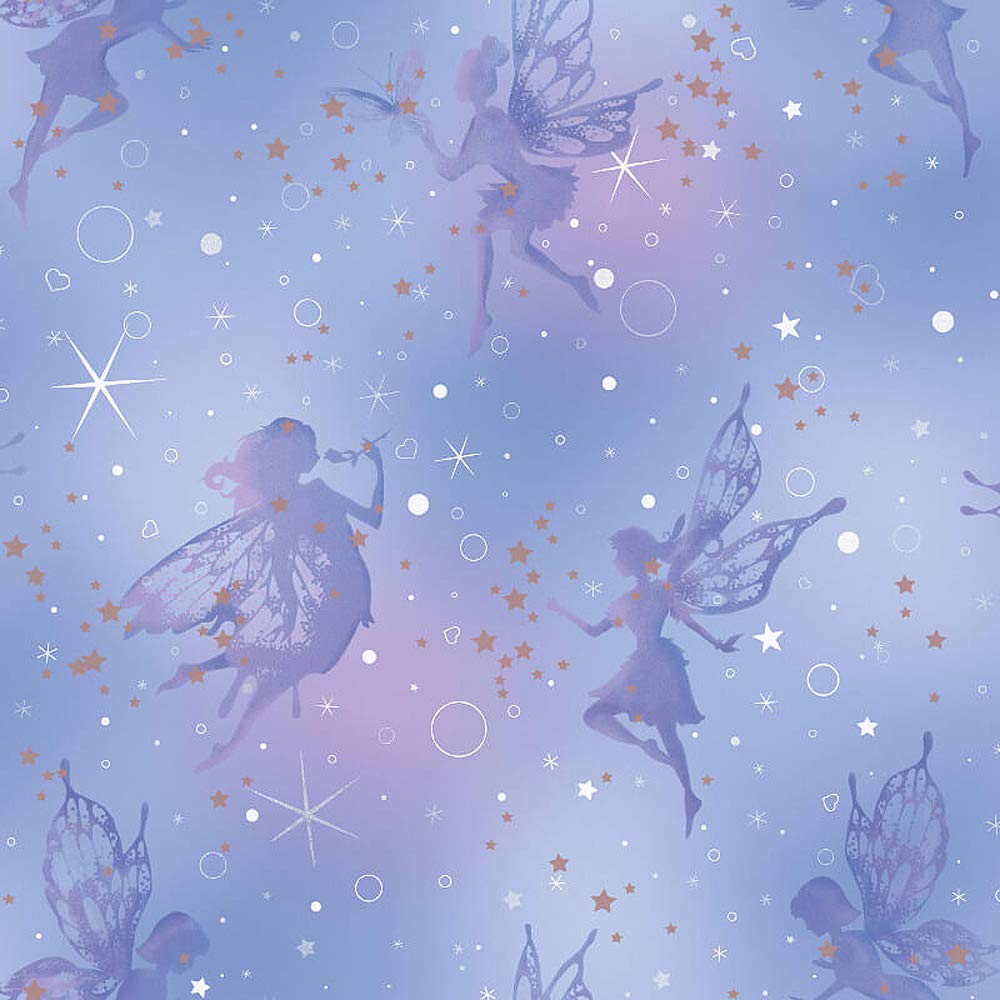 Purple Fairy Metallic Glitter Wallpaper Girls Bedroom - Fairy Wallpaper For Bedrooms - HD Wallpaper 