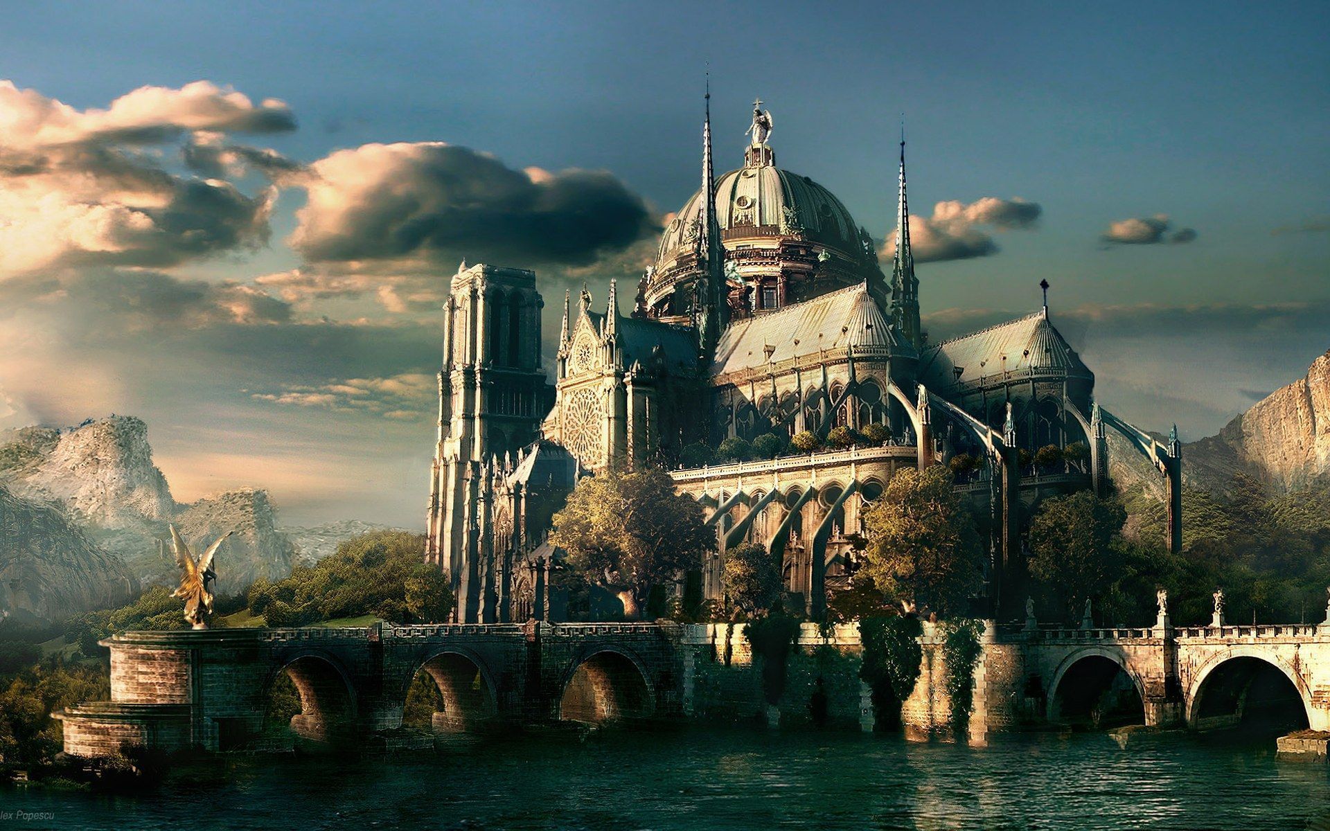 Fantasy Mosque - HD Wallpaper 