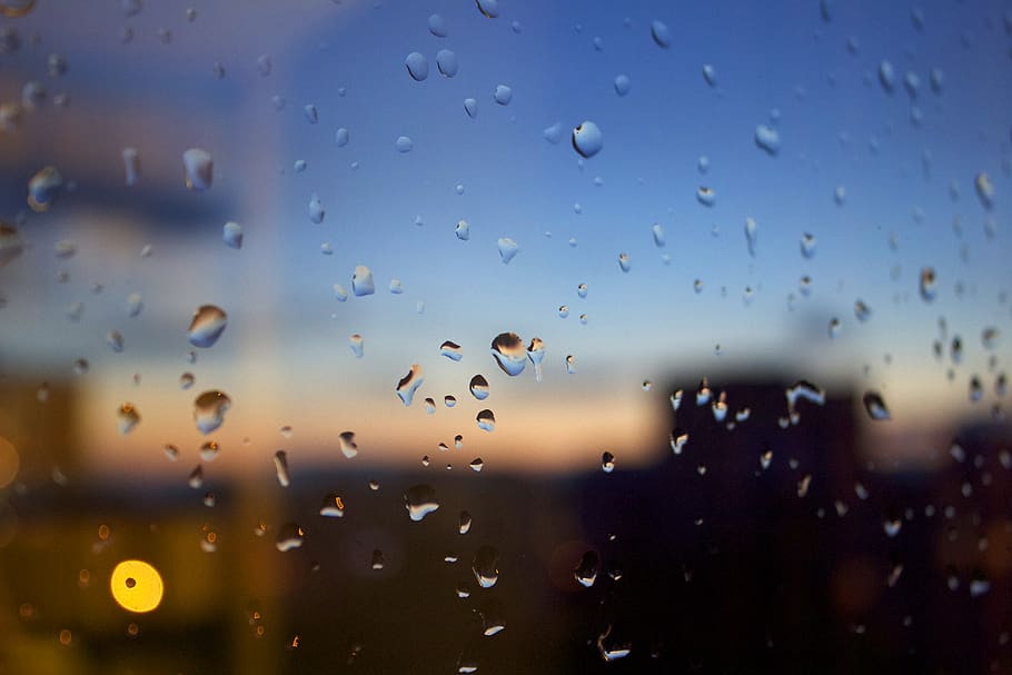 Drop, Wet, Window, Glass - Rain - HD Wallpaper 