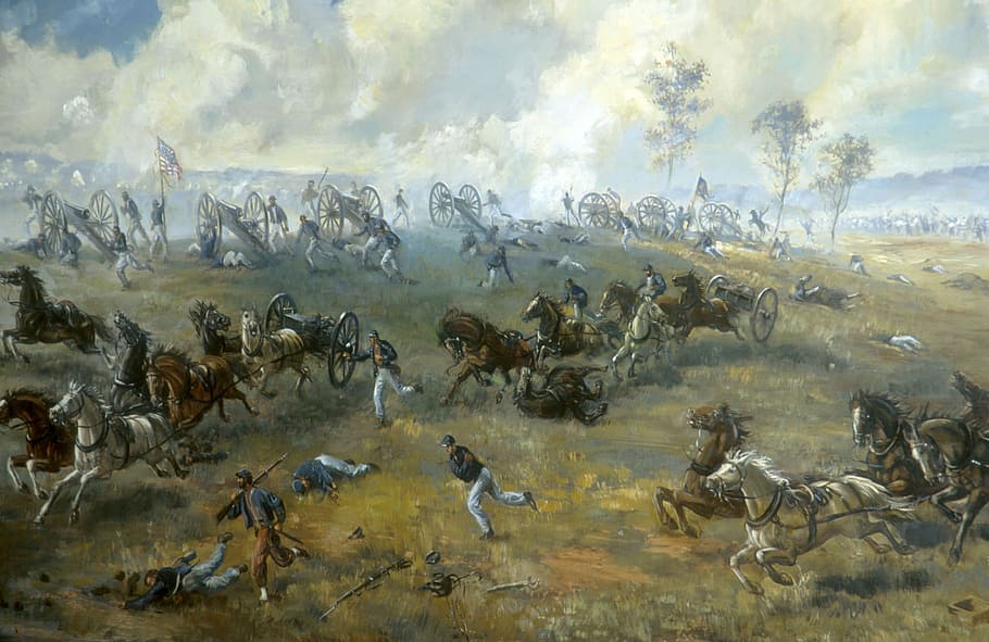Capture Of Rickett S Battery During 1st Battle Of Bull - Battle Of Bull Run Hills - HD Wallpaper 