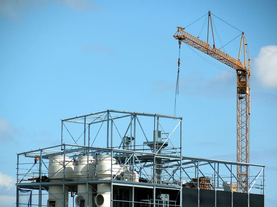 Crane, Scaffold, Construction, Architecture, Work, - Construction - HD Wallpaper 