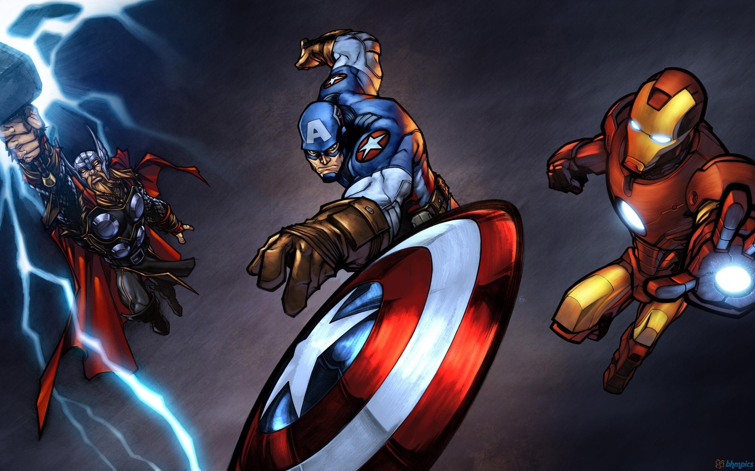 Thor Iron Man Captain America - HD Wallpaper 