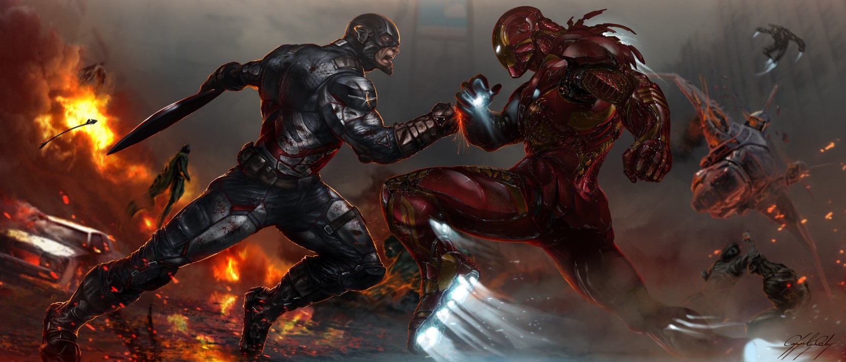 Captain America Civil War Artworks - HD Wallpaper 