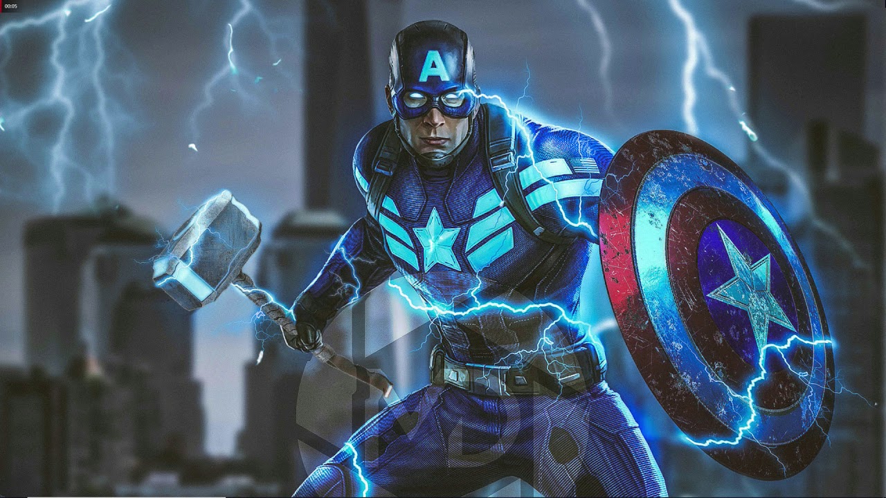 Avengers Endgame Captain America Mjolnir - HD Wallpaper 