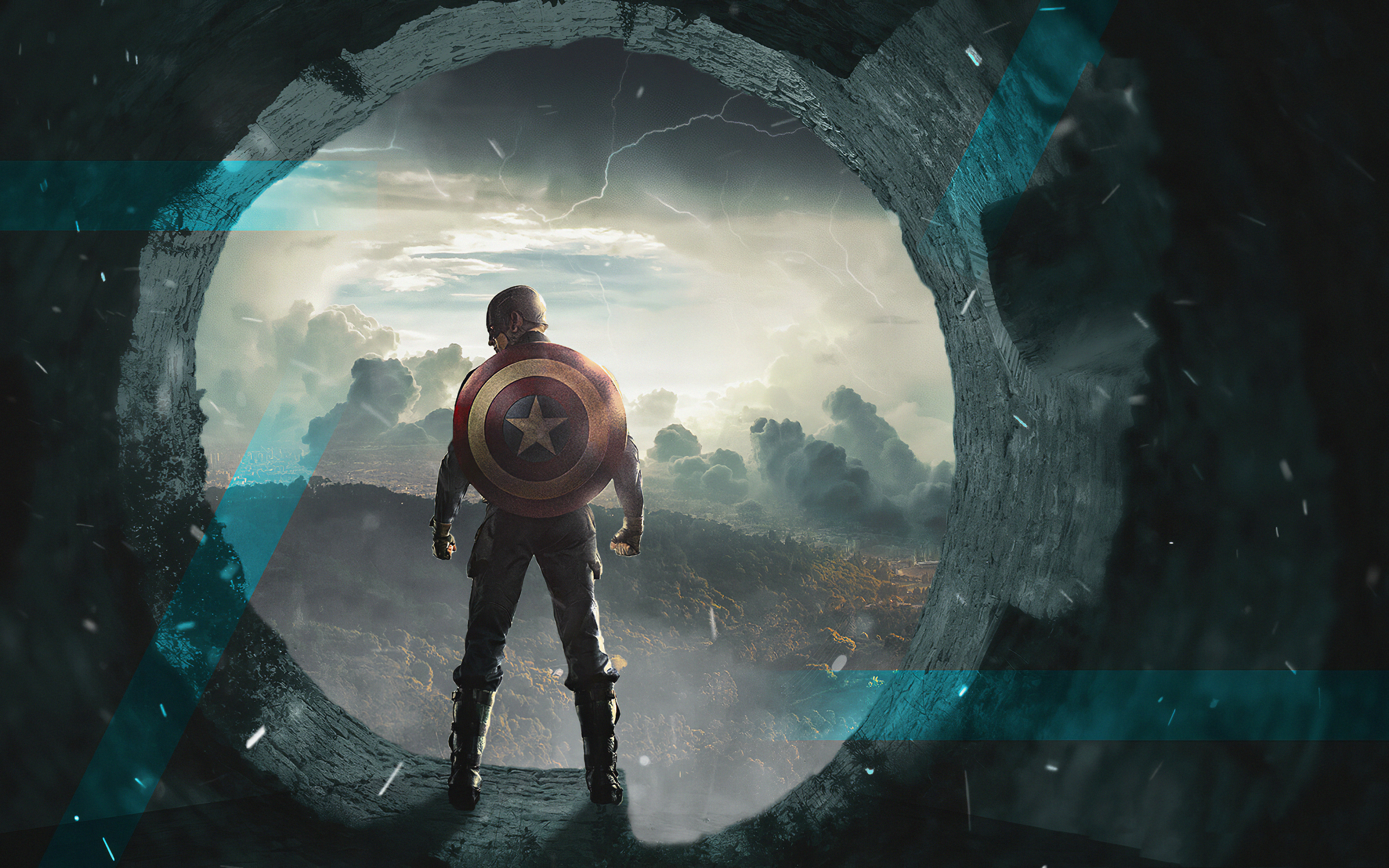 Captain America From The Back - HD Wallpaper 