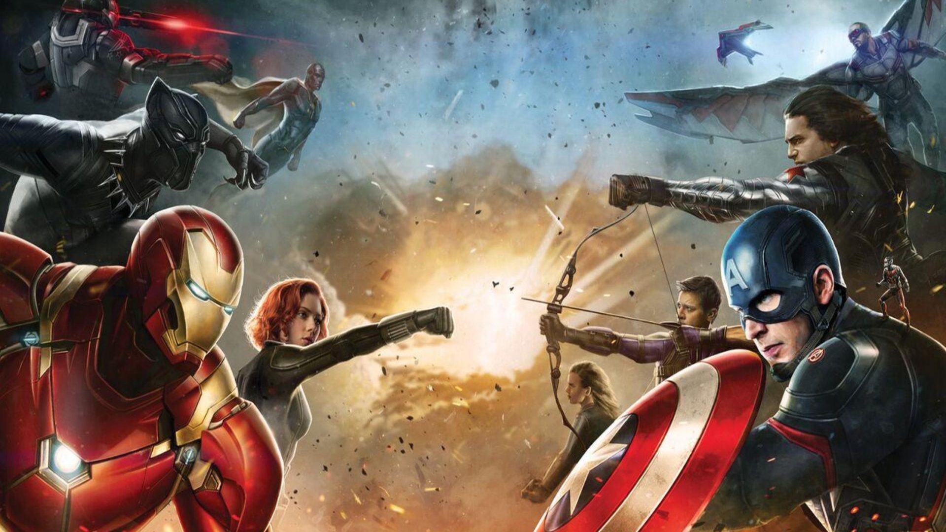 Captain America Civil War Fight - HD Wallpaper 