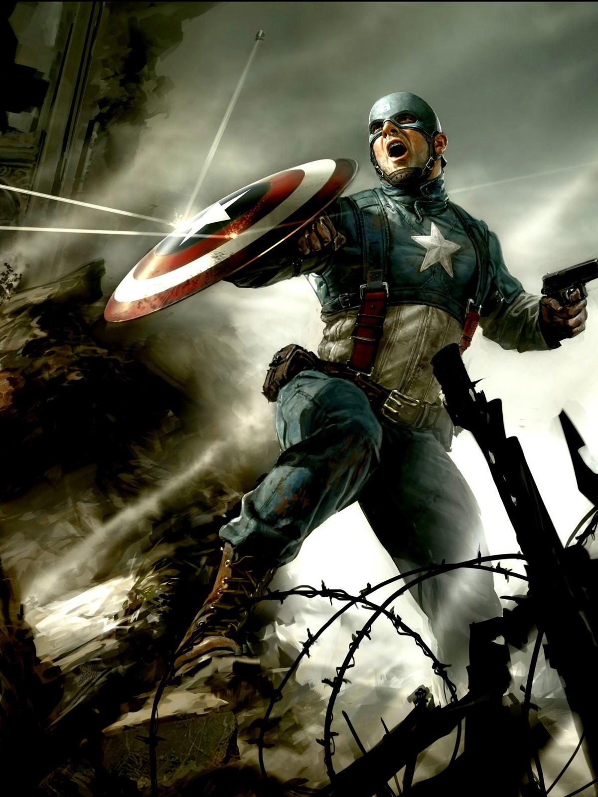 Captain America Movie Fight - HD Wallpaper 