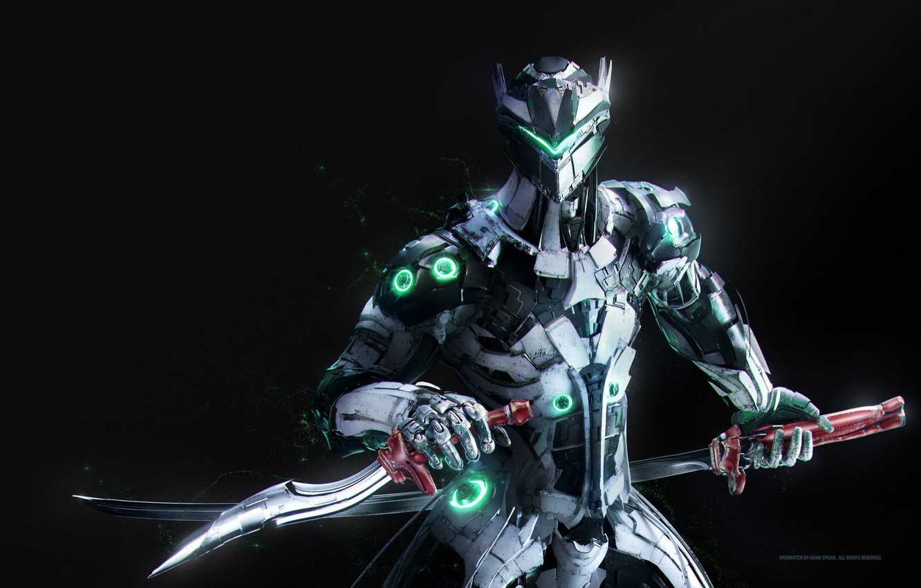 Photo Wallpaper Game, Mecha, Katana, Ken, Blade, Dragon, - Overwatch Robot - HD Wallpaper 