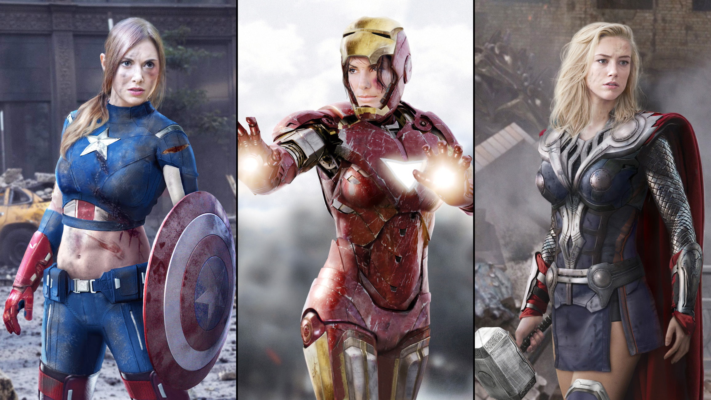 Captain America Female Iron Man - HD Wallpaper 