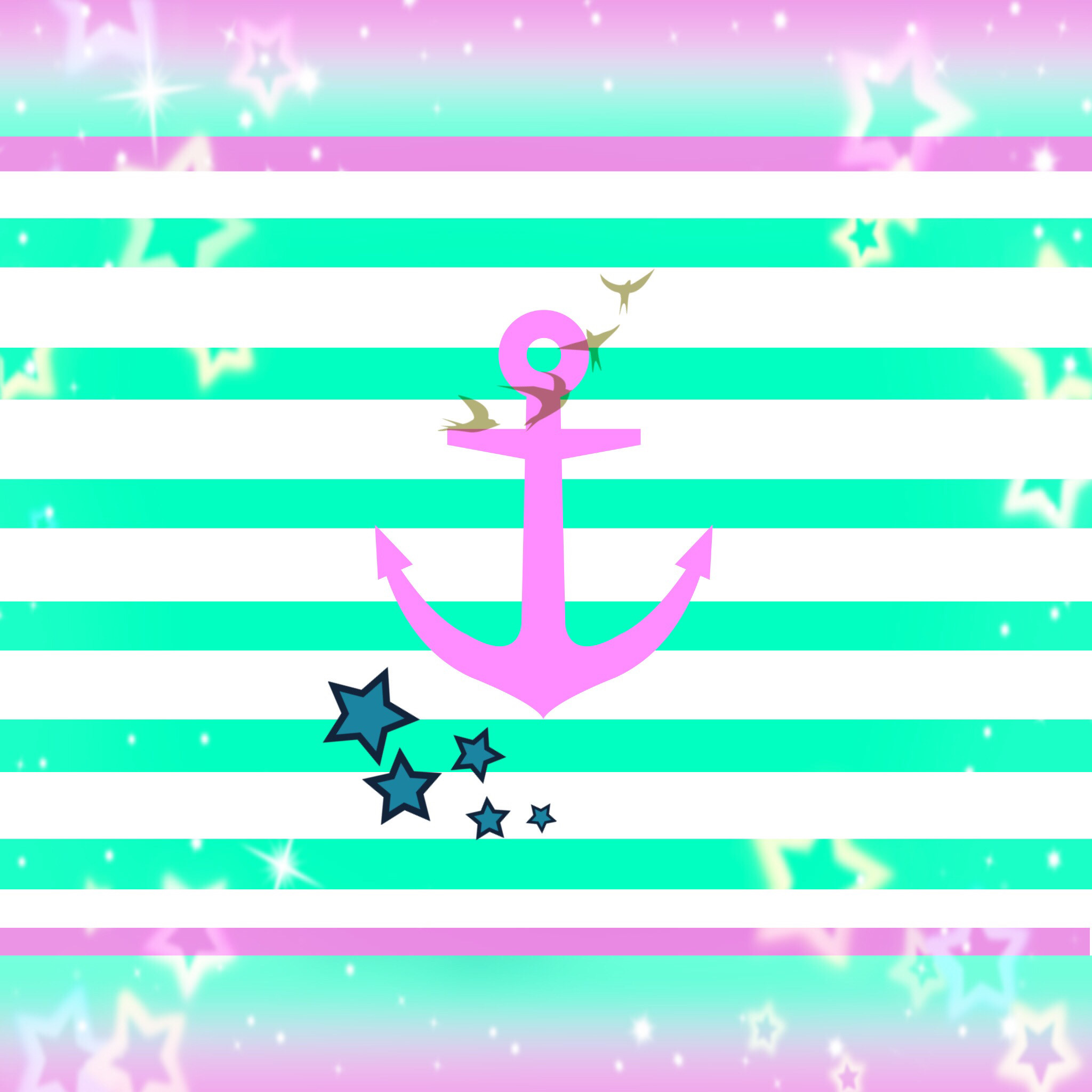 Pretty Wallpapers, Phone Wallpapers, Anchors, Nautical, - Girly Nautical  Background - 2048x2048 Wallpaper - teahub.io
