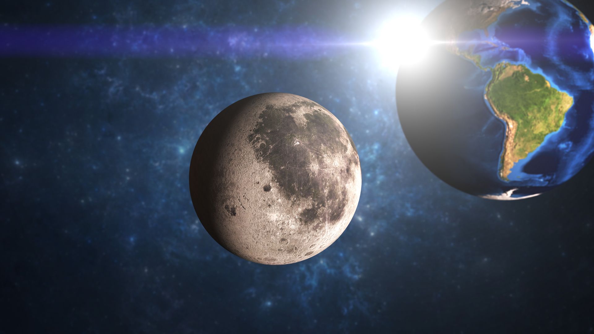 Earth Space Moon Planet Sci Fi - HD Wallpaper 