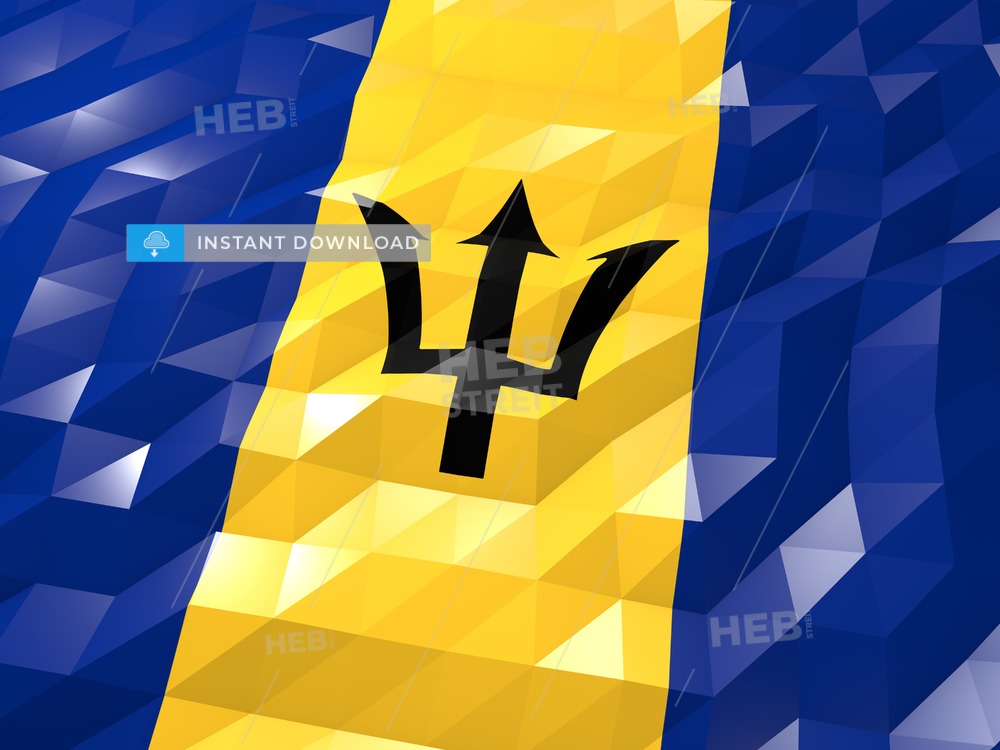 Flag Of Barbados 3d Wallpaper Illustration - Barbados Flag - HD Wallpaper 
