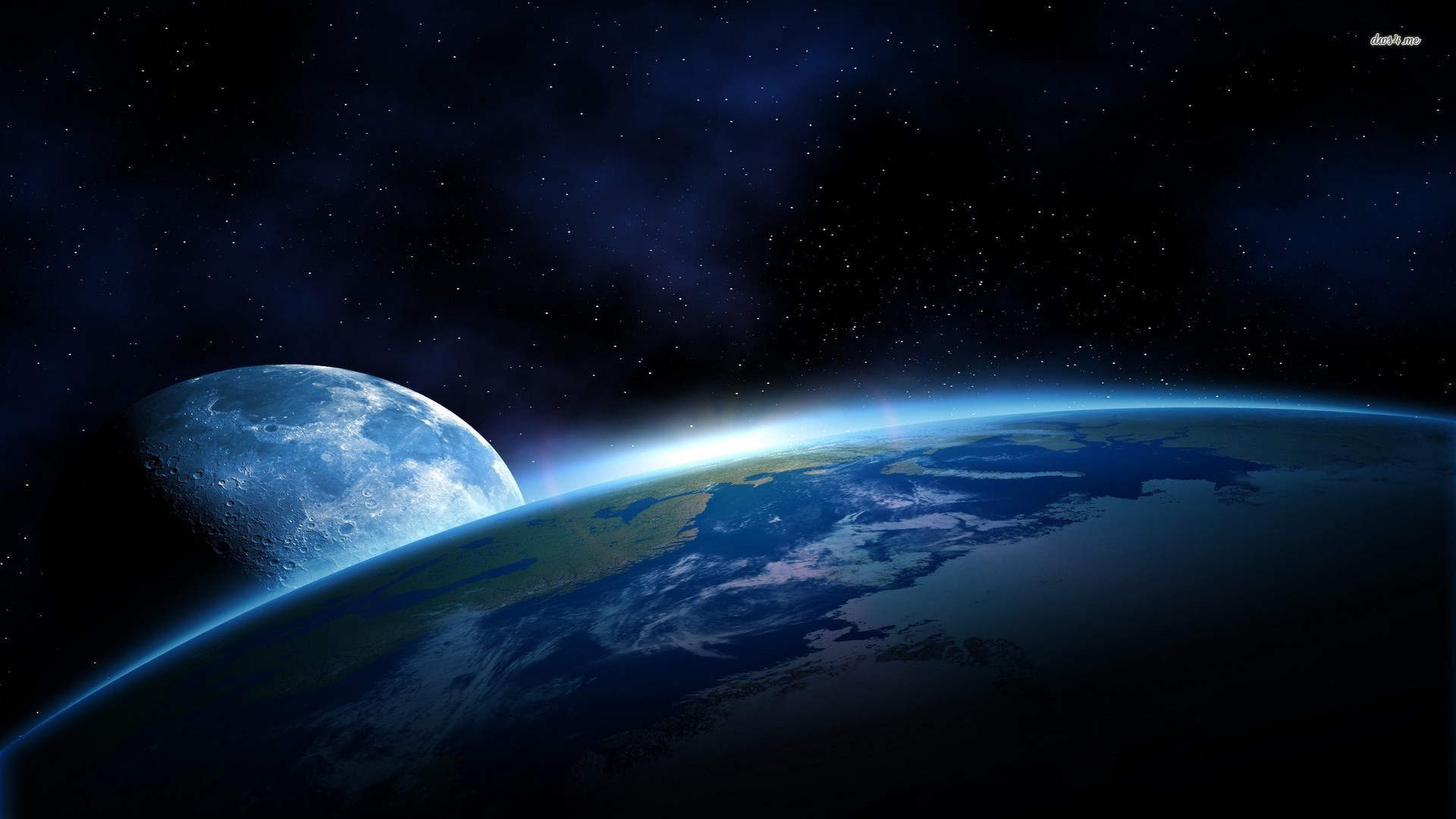 Earth And Moon Wallpaper - We Live On A Blue Planet Quotes - HD Wallpaper 