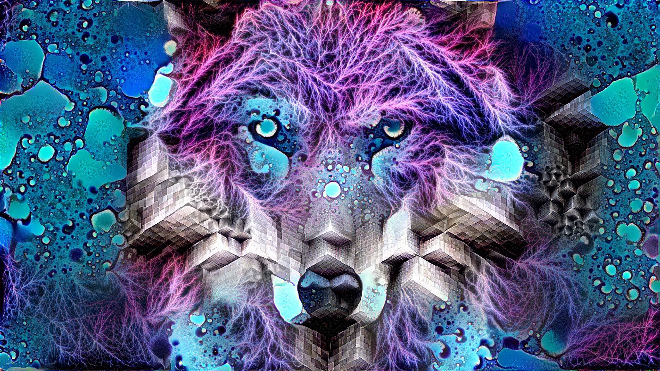 Psychedelic Wolf - 2560x1440 Wallpaper - teahub.io