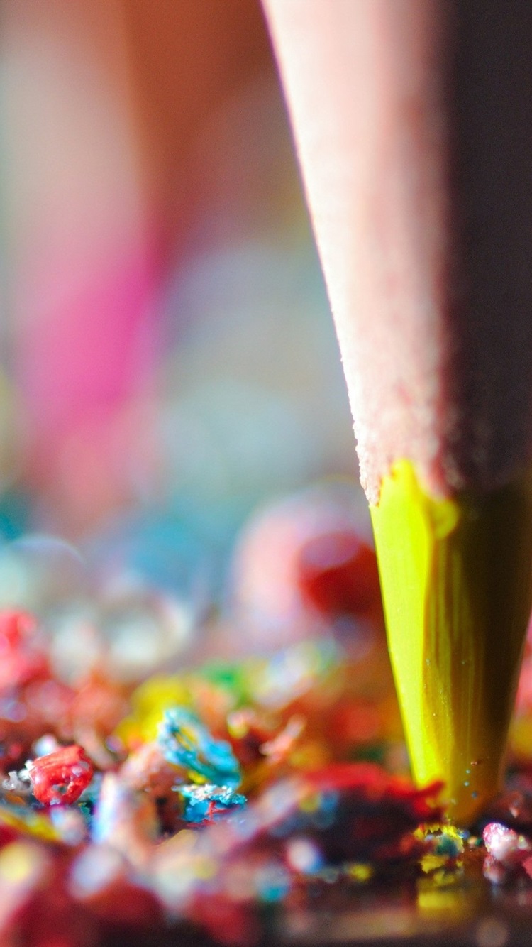 Iphone Wallpaper Pencil Crumbs, Colorful - Pencil Colours Wallpaper For Mobile Hd - HD Wallpaper 