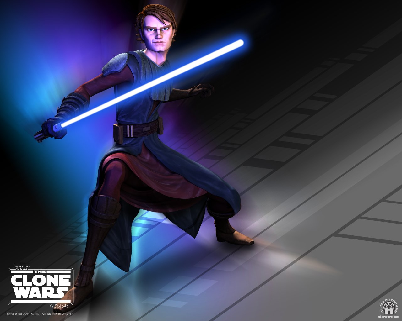 Clone Wars Anakin Lightsaber - HD Wallpaper 