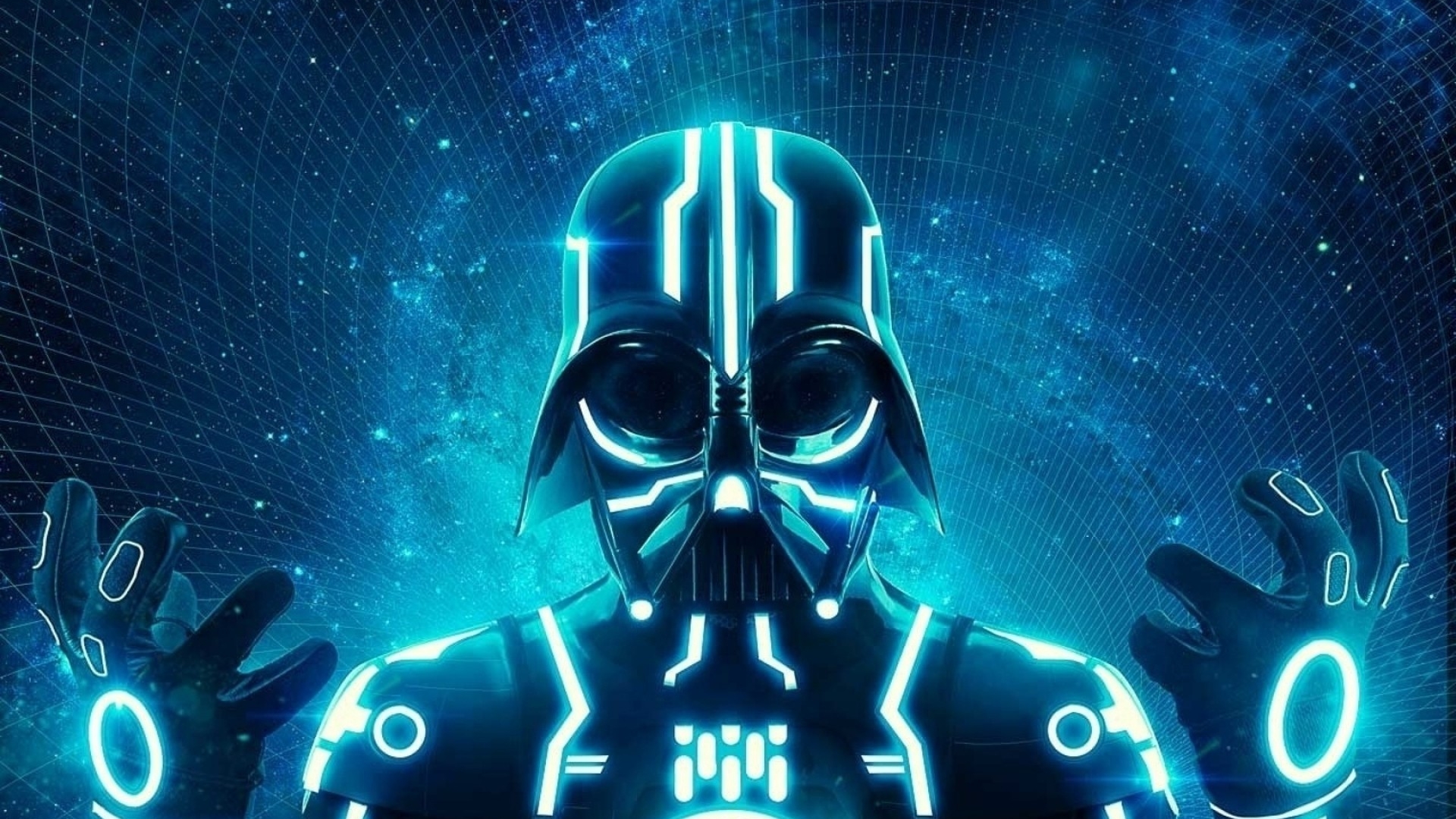 Starwars Darthvader Fanart Tron Mixup Wallpaper Wp2001488 - Darth Vader Return Of The Jedi Interactive Noise Remix - HD Wallpaper 