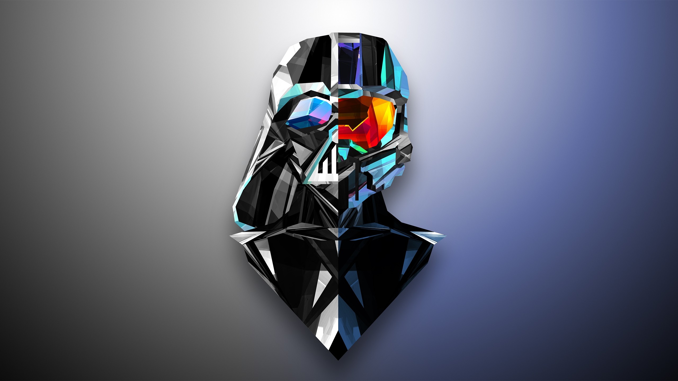 Darth Vader, Low Poly, Star Wars, Artwork - 2560x1440 Wallpaper 