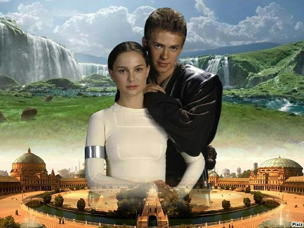 Anakin Skywalker, Couple, And Forbidden Love Image - Attack Of The Clones Waterfall Location - HD Wallpaper 