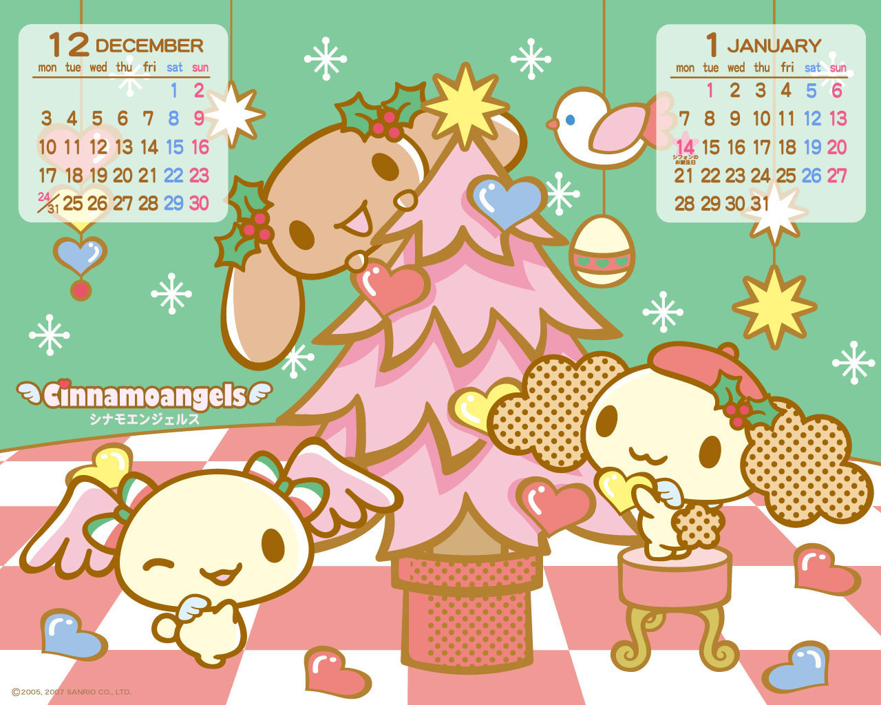 Cinnamoangels Calendar Wallpaper Dec-jan - Sanrio December Calendar 2018 - HD Wallpaper 